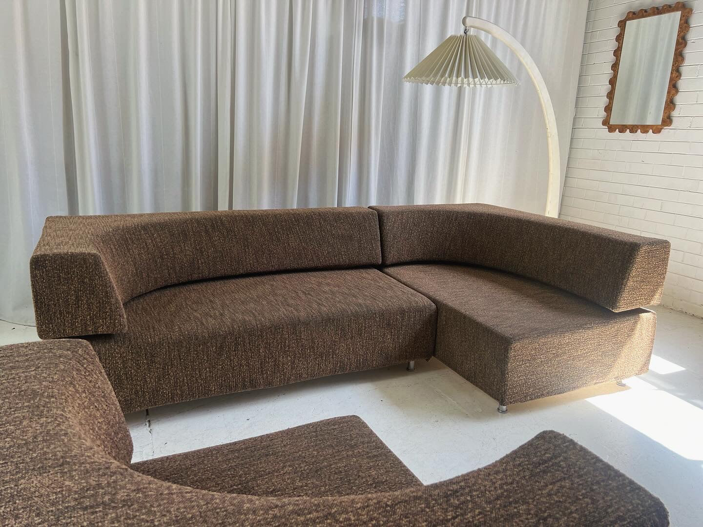 ON HOLD - Vintage Italian Designer Chunky Boucle Modular Sofa