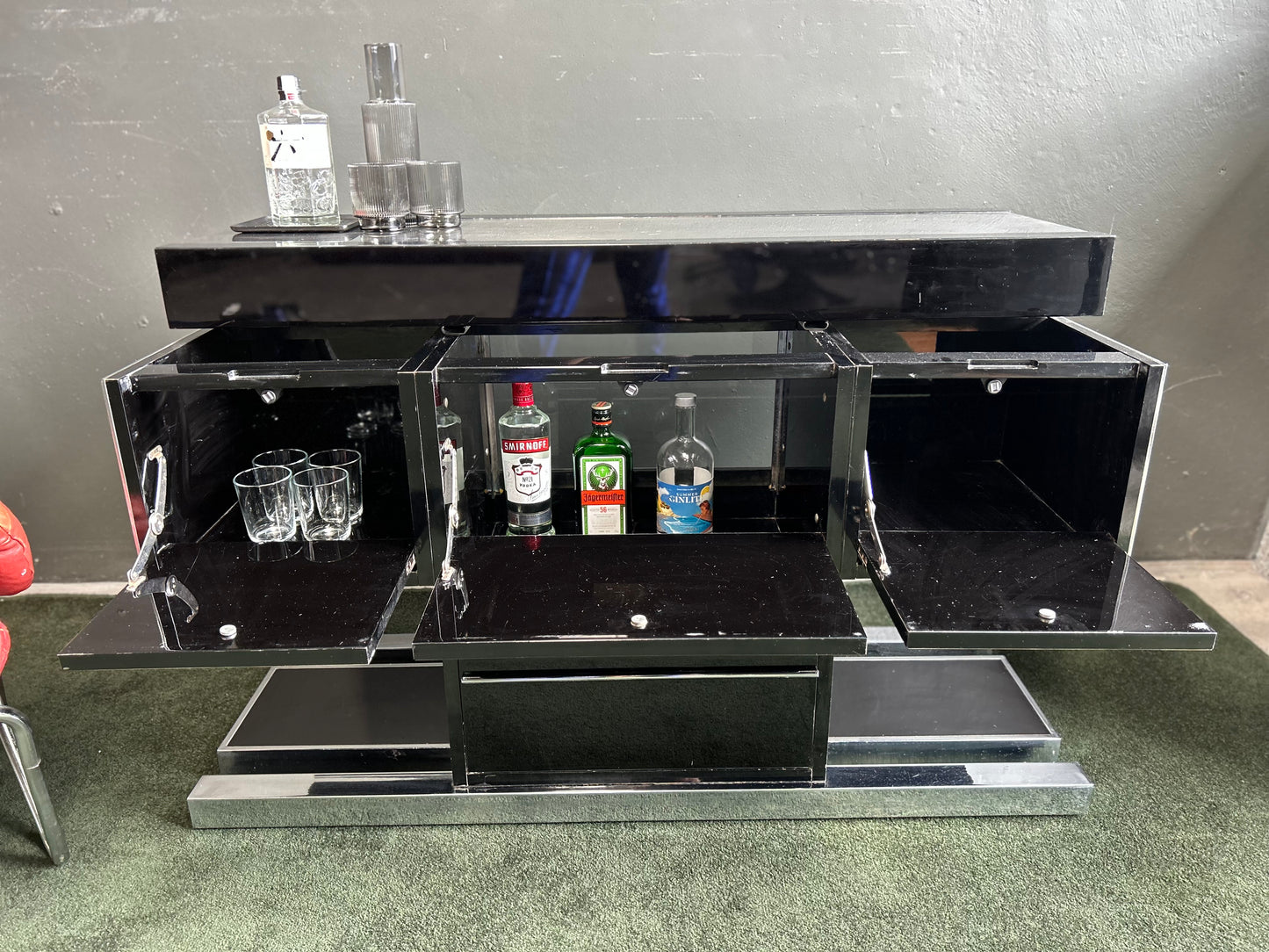 Willy Rizzo Bar Cabinet for Mario for Mario Sabot 1970 Italy