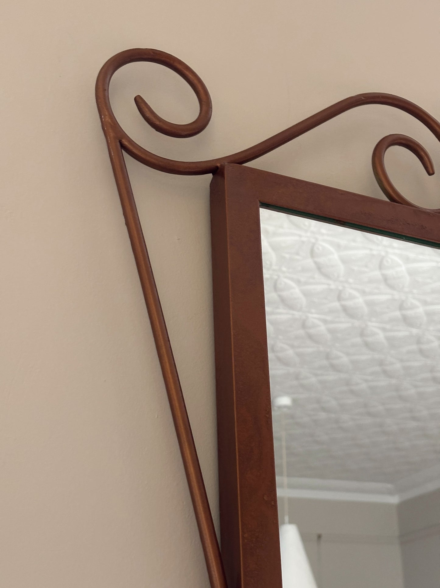 Large Vintage Wrought Iron Mirror