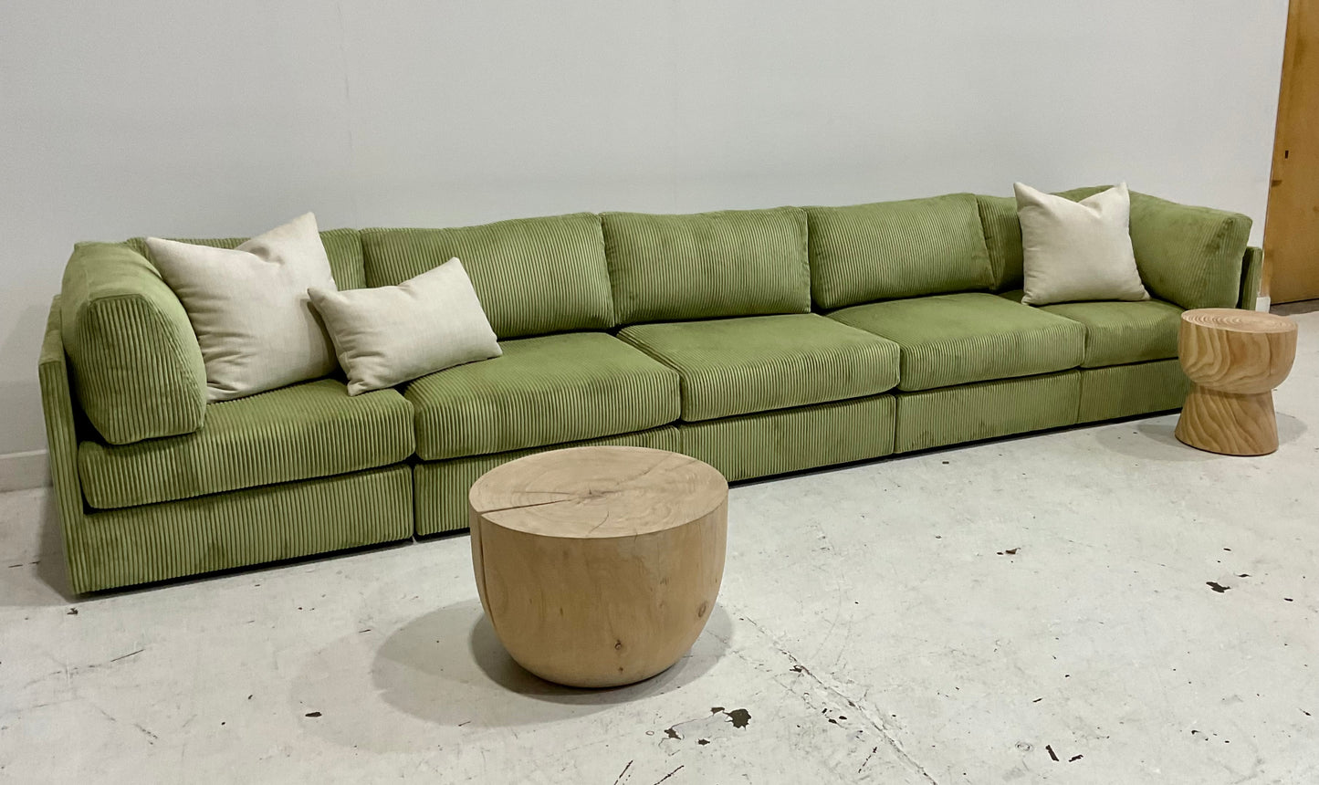 Green Modular Corduroy Sofa