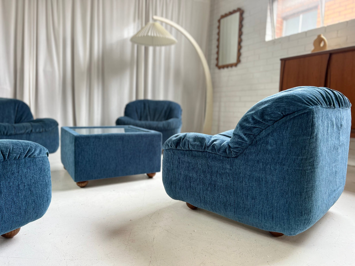 Zotta Vintage Corduroy Modular Chairs - Four Available
