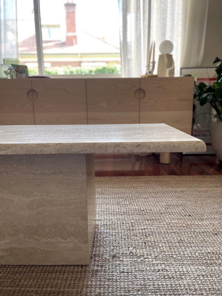 - Solid Travertine Coffee Table