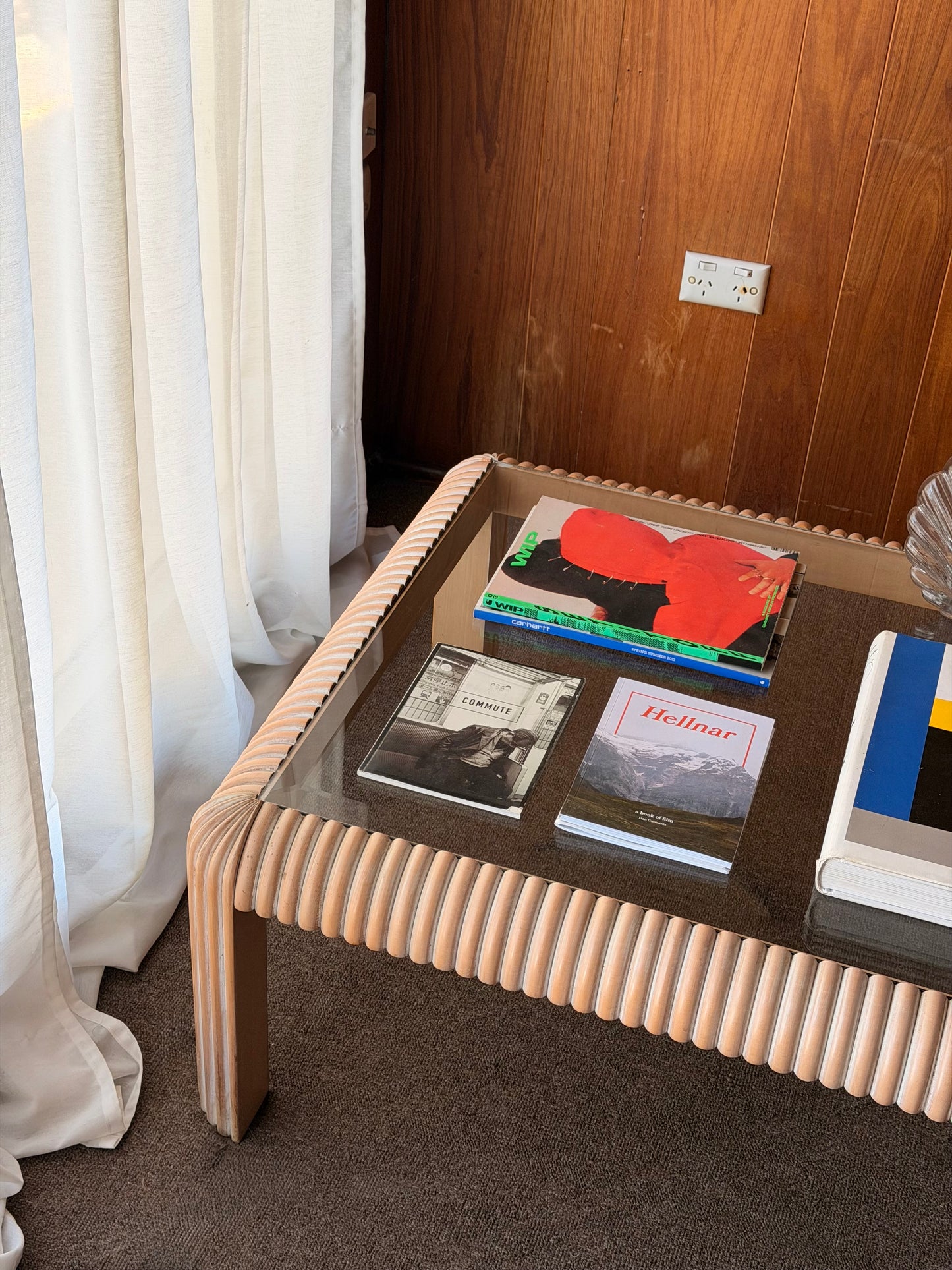 1970s Reed & Glass Coffee Table