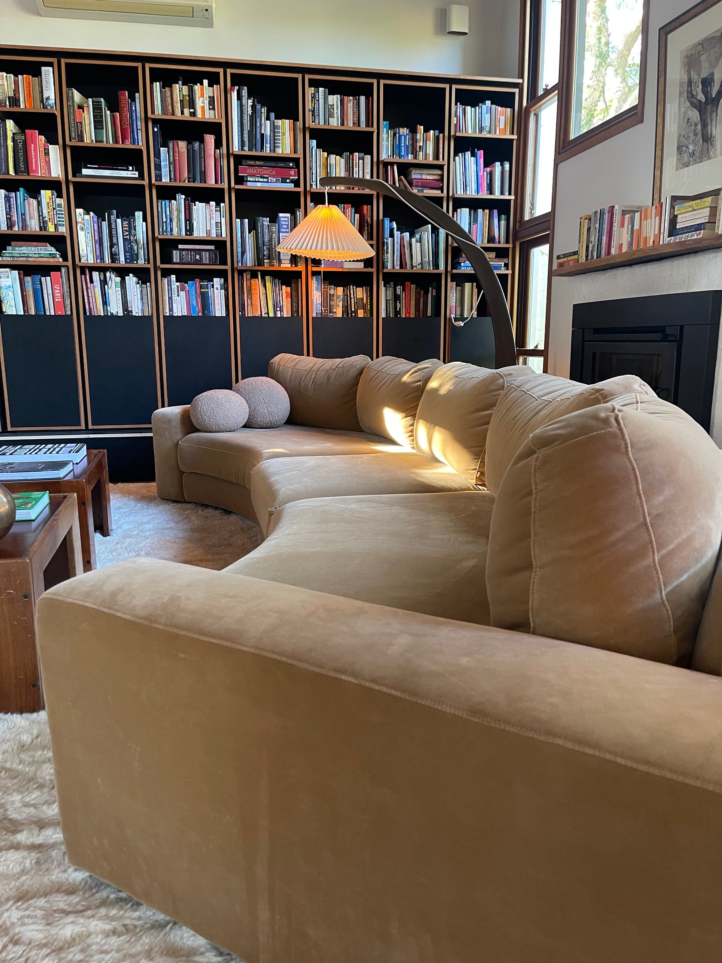 On Hold - Large Modular Soft Camel Velvet Sofa