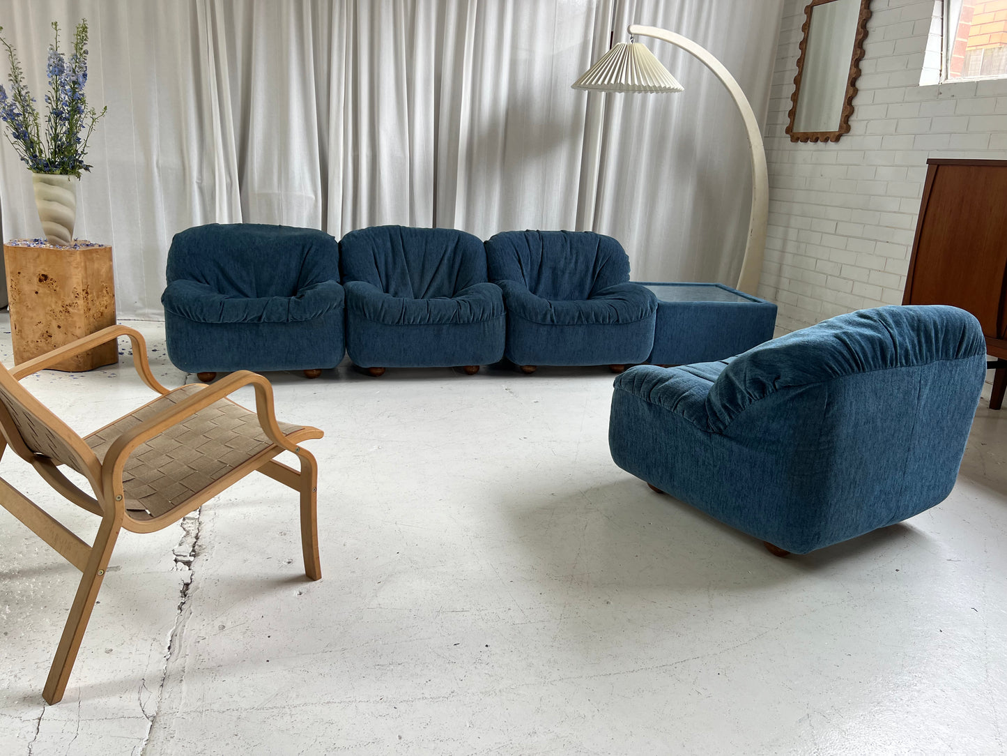 Zotta Vintage Corduroy Modular Chairs - Four Available