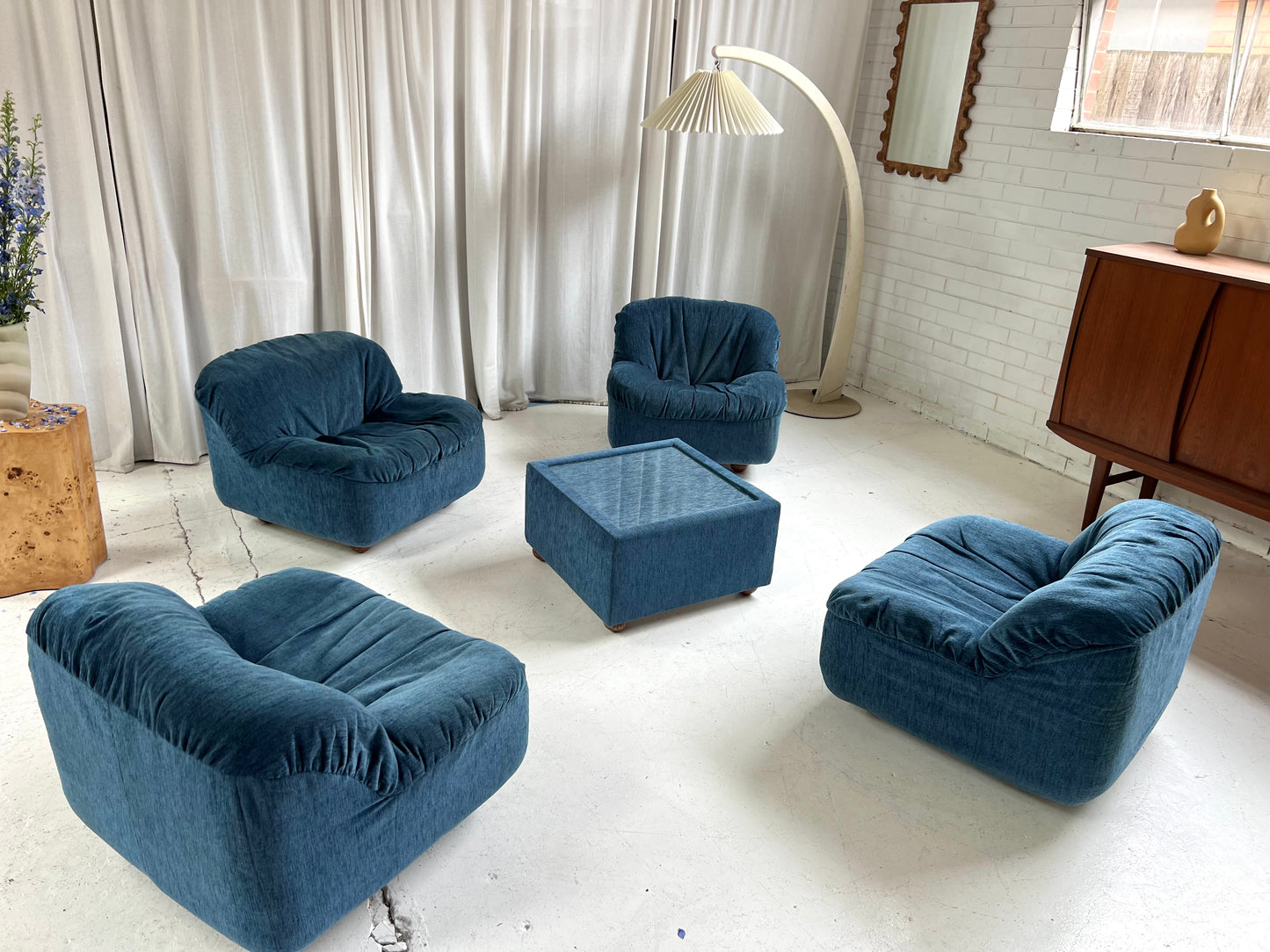 Zotta Vintage Corduroy Modular Chairs - Four Available