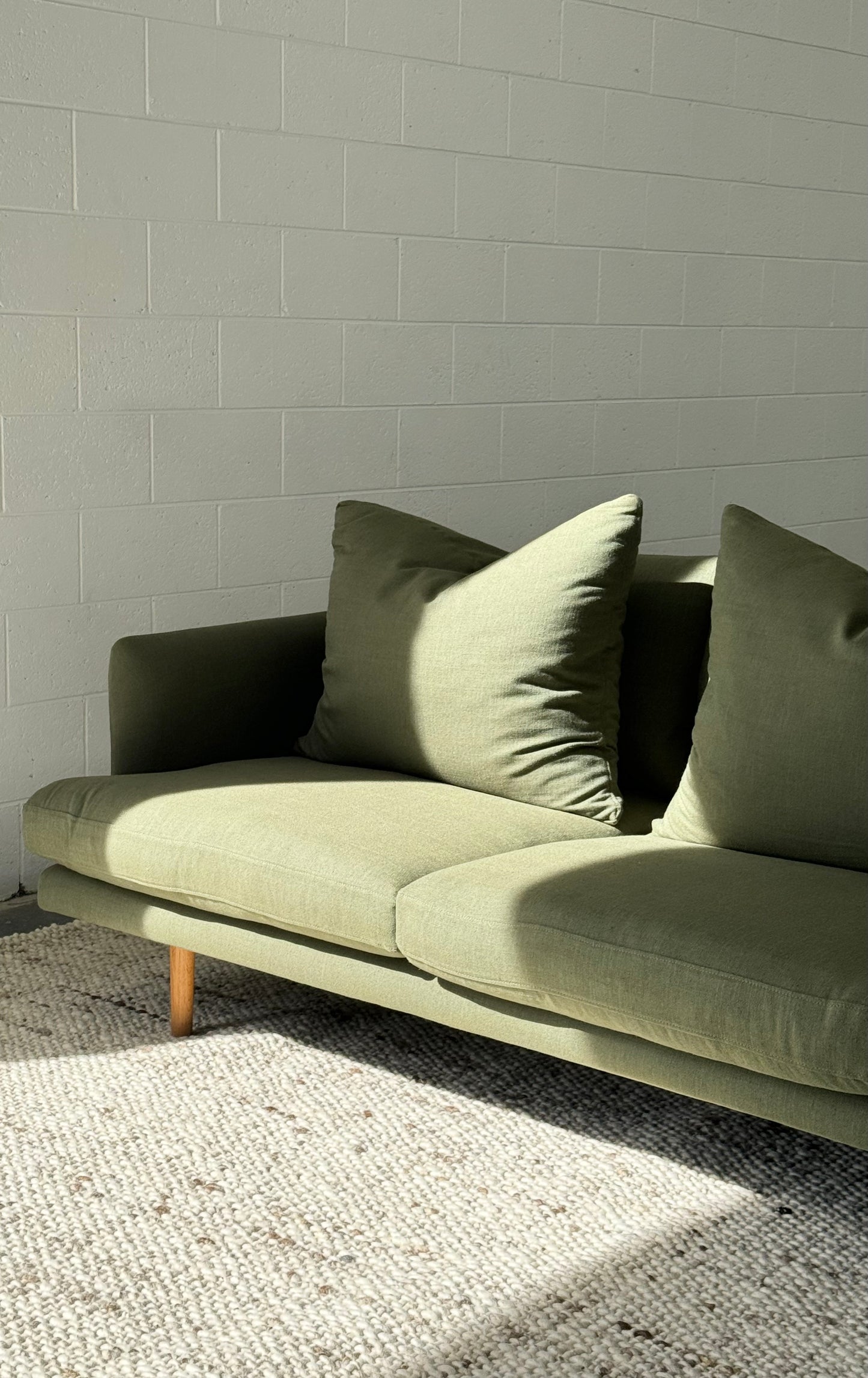 ON HOLD -Green Linen Jardan Nook Sofa