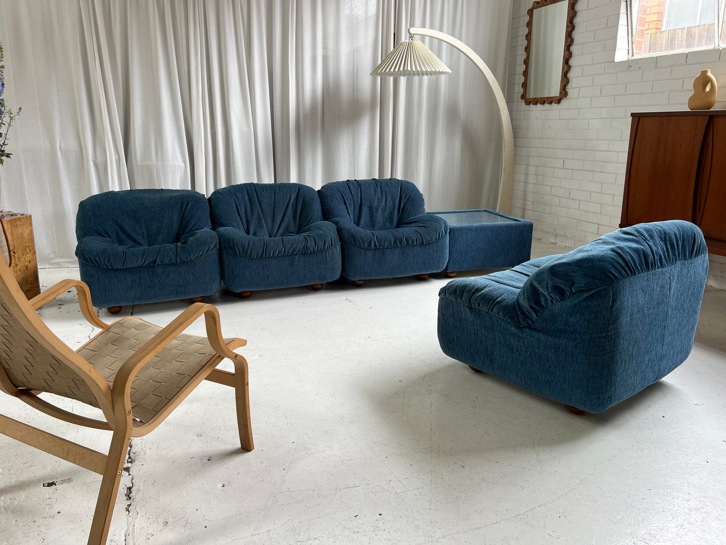 Zotta Vintage Corduroy Modular Chairs - Four Available
