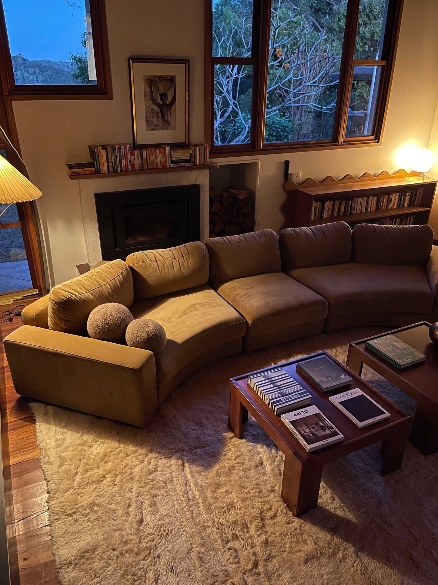 On Hold - Large Modular Soft Camel Velvet Sofa