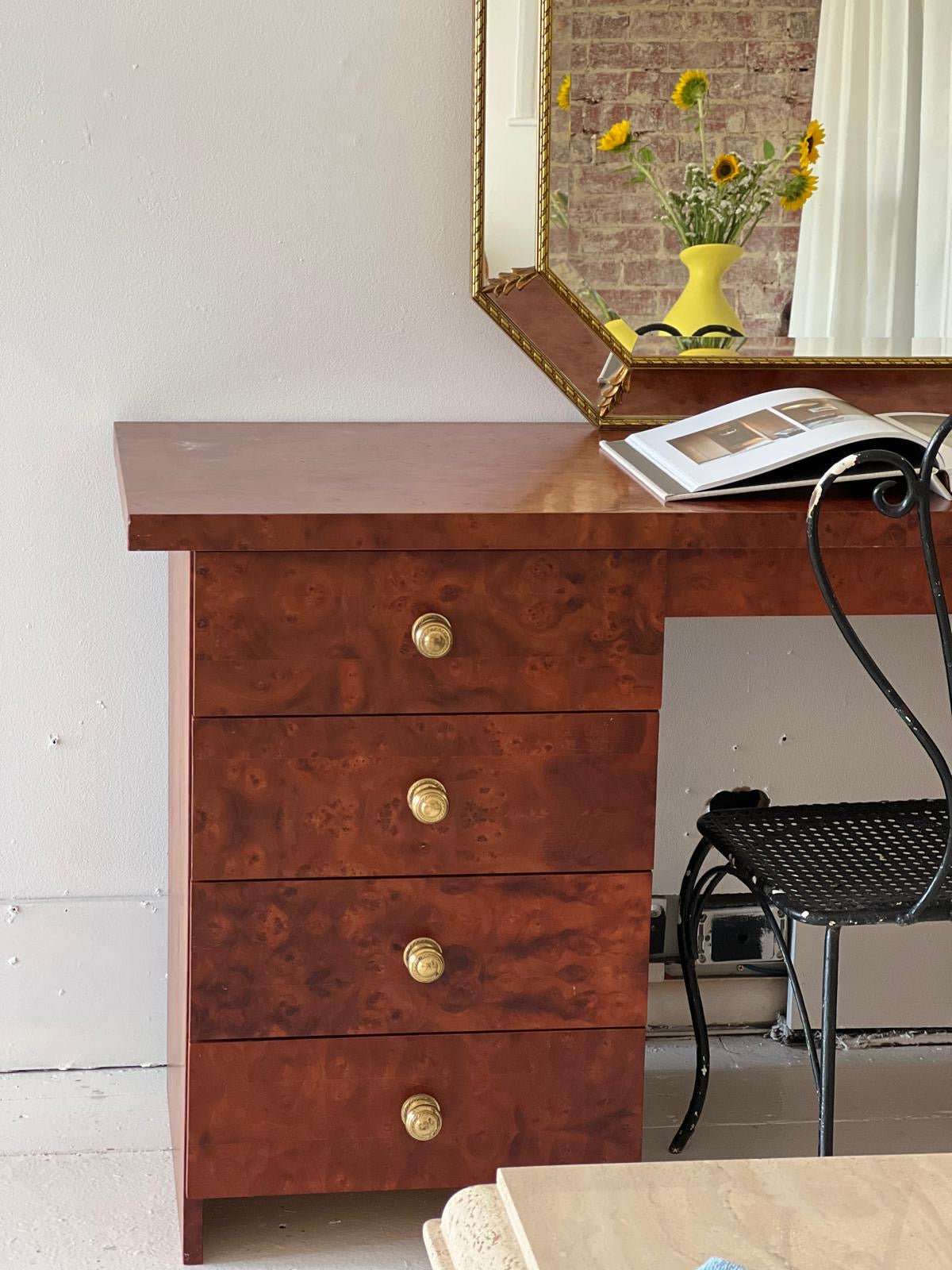 Vintage Tasmanian Myrtle Burl Desk
