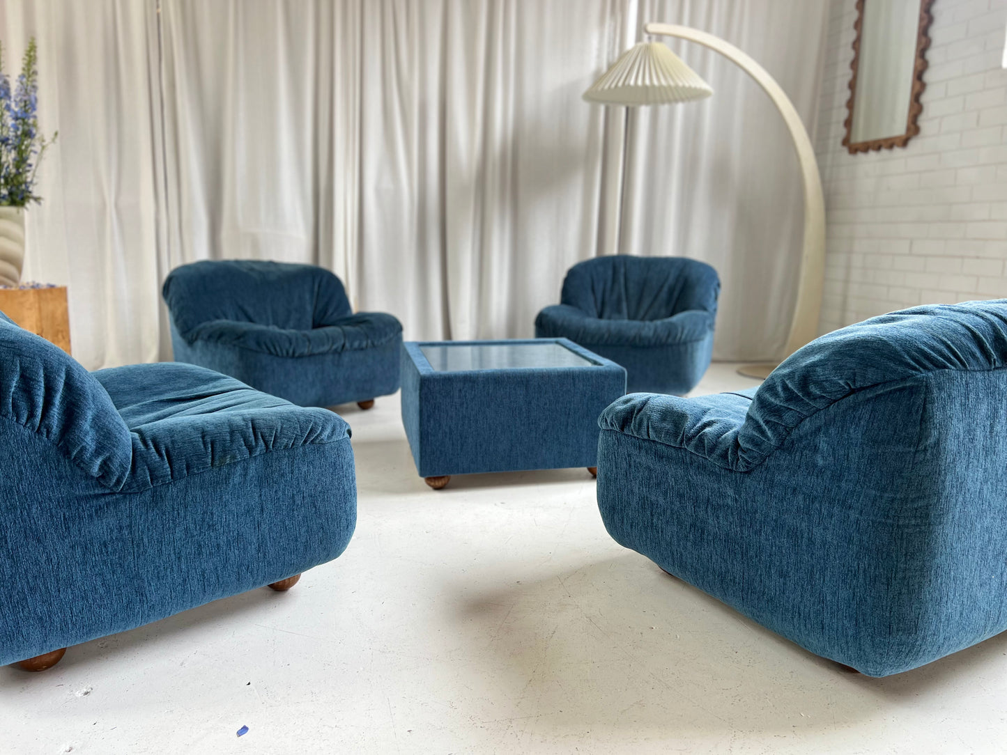 Zotta Vintage Corduroy Modular Chairs - Four Available