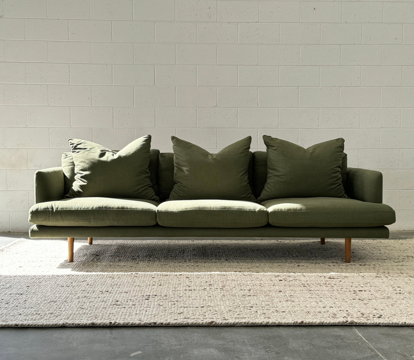 ON HOLD -Green Linen Jardan Nook Sofa