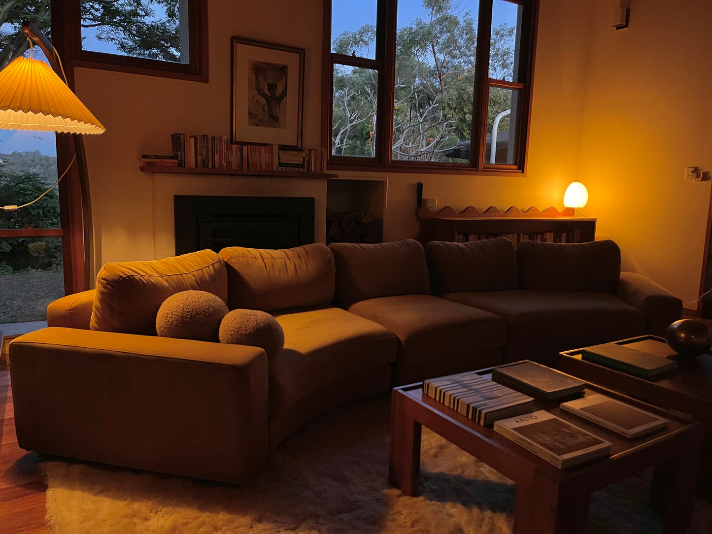 On Hold - Large Modular Soft Camel Velvet Sofa