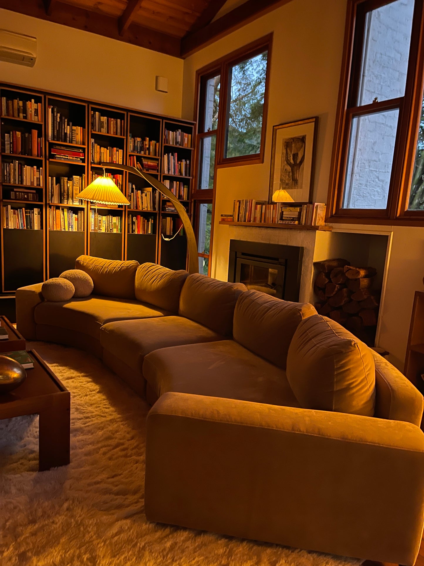 On Hold - Large Modular Soft Camel Velvet Sofa