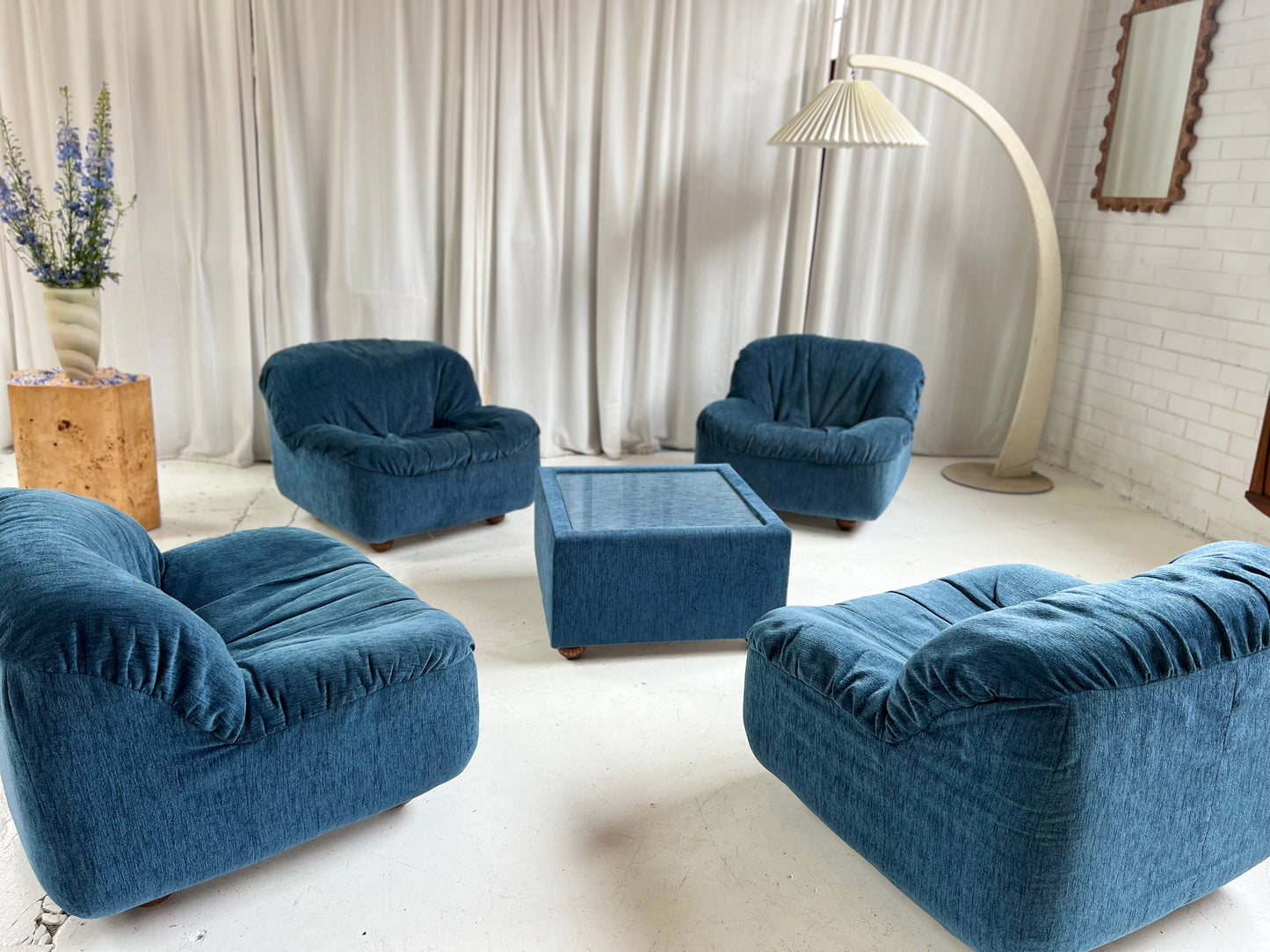 Zotta Vintage Corduroy Modular Chairs - Four Available