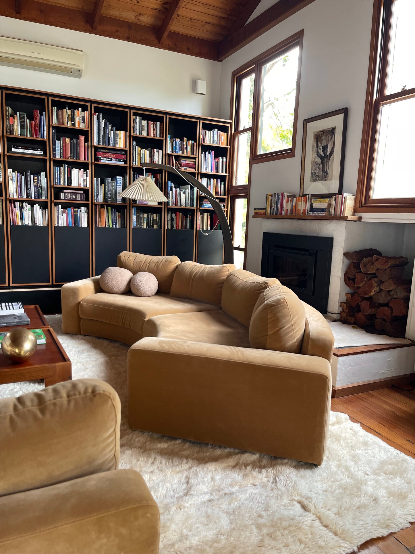On Hold - Large Modular Soft Camel Velvet Sofa