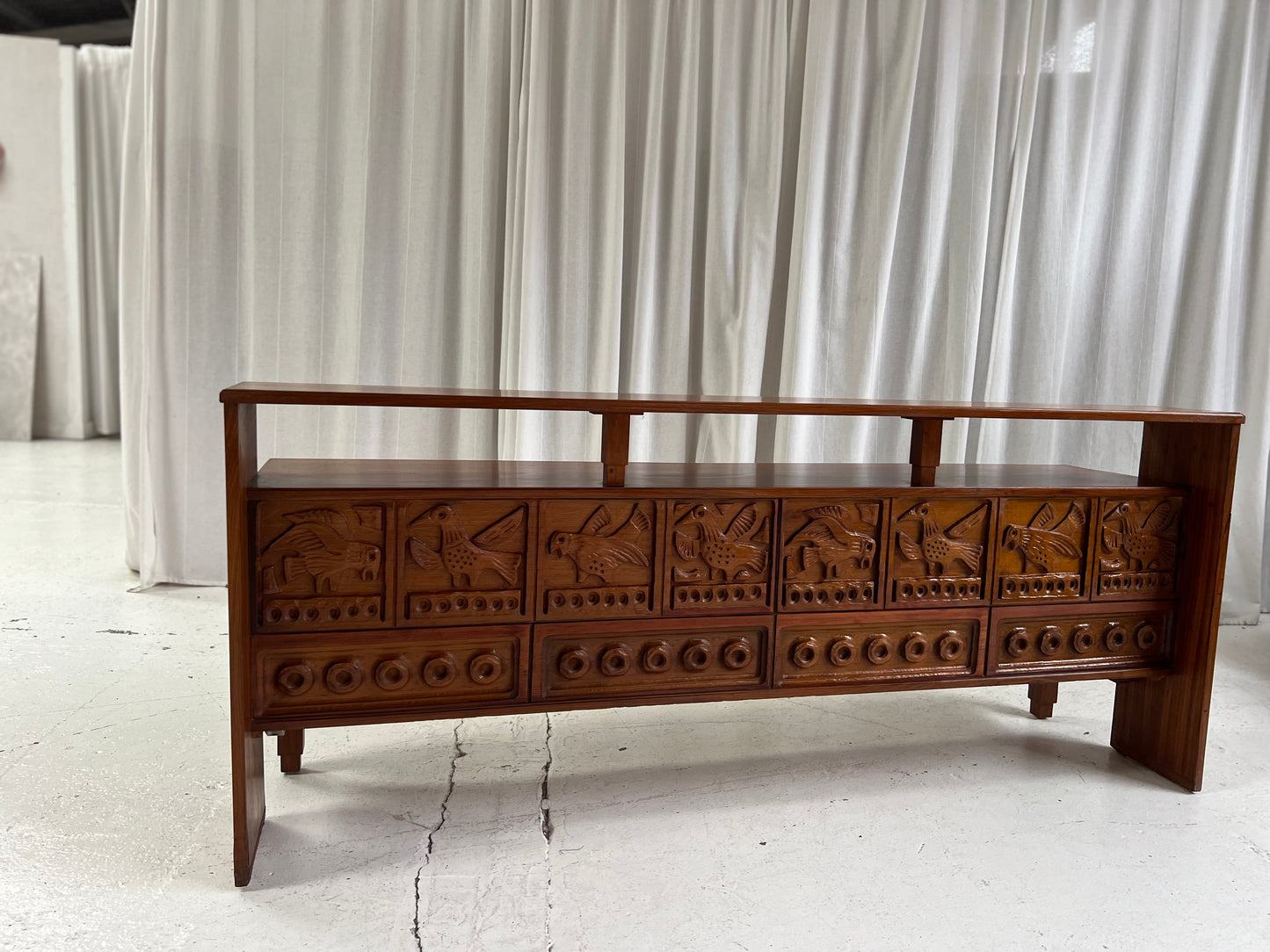 Vintage Carved Wooden Sideboard / Room Divider