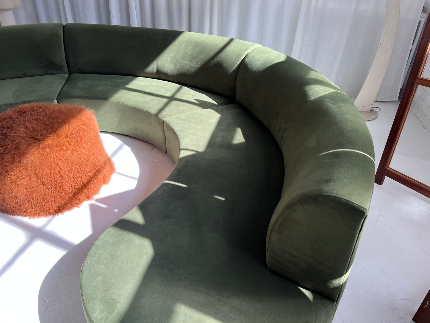 Bespoke Green Curved Modular Sofa