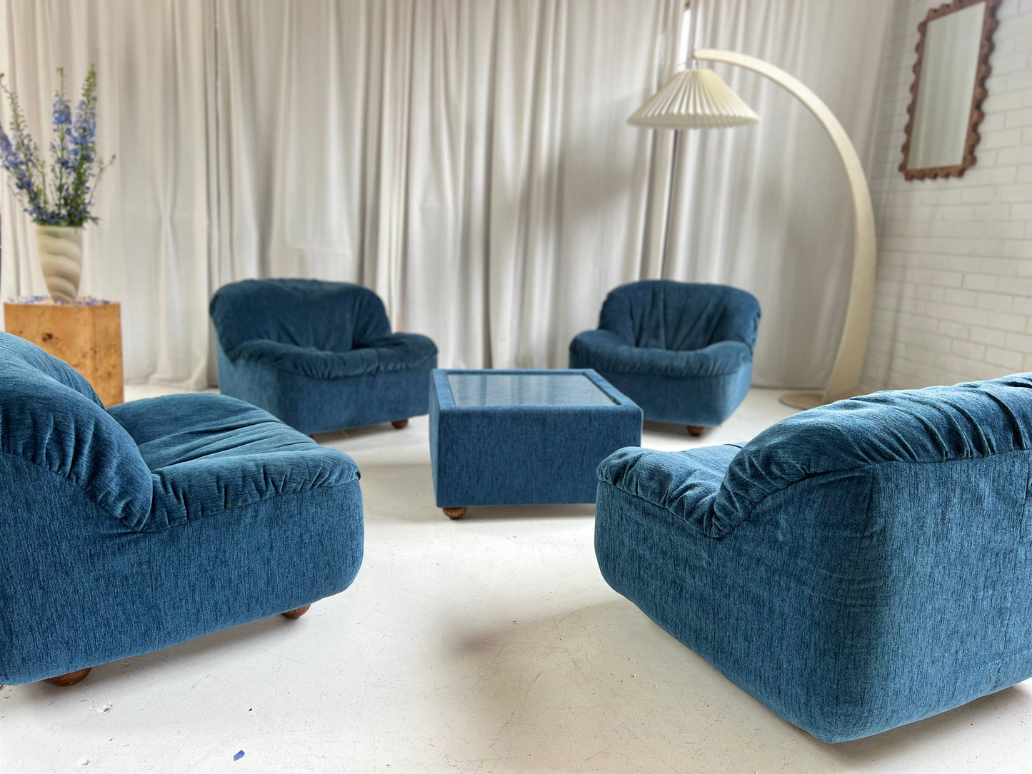 Zotta Vintage Corduroy Modular Chairs - Four Available