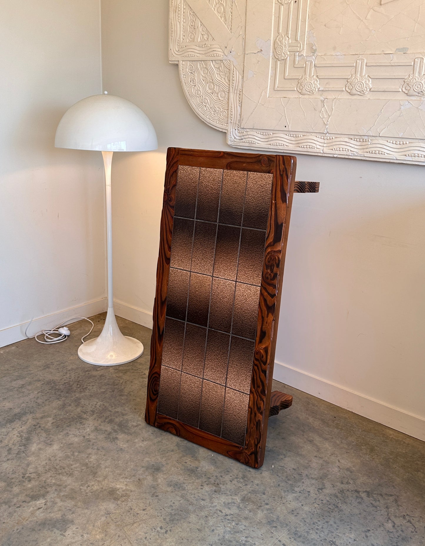 Vintage Retro Tile & Cedar Coffee Table - Spanish Revival