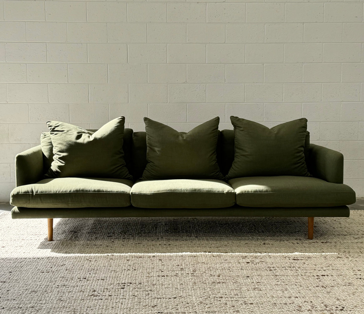 ON HOLD -Green Linen Jardan Nook Sofa