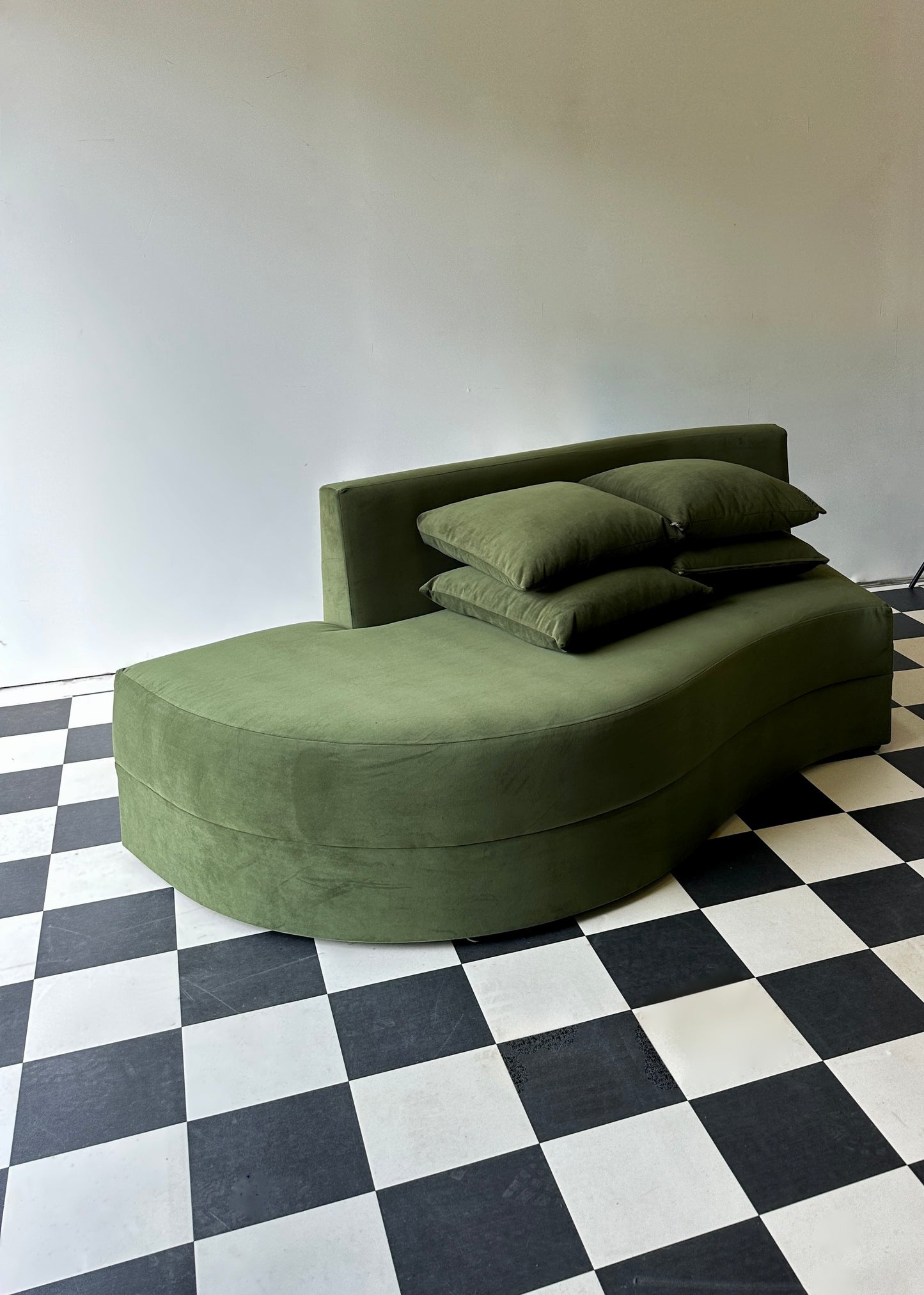 Large Modular Serpentine Sofa - Green Velvet