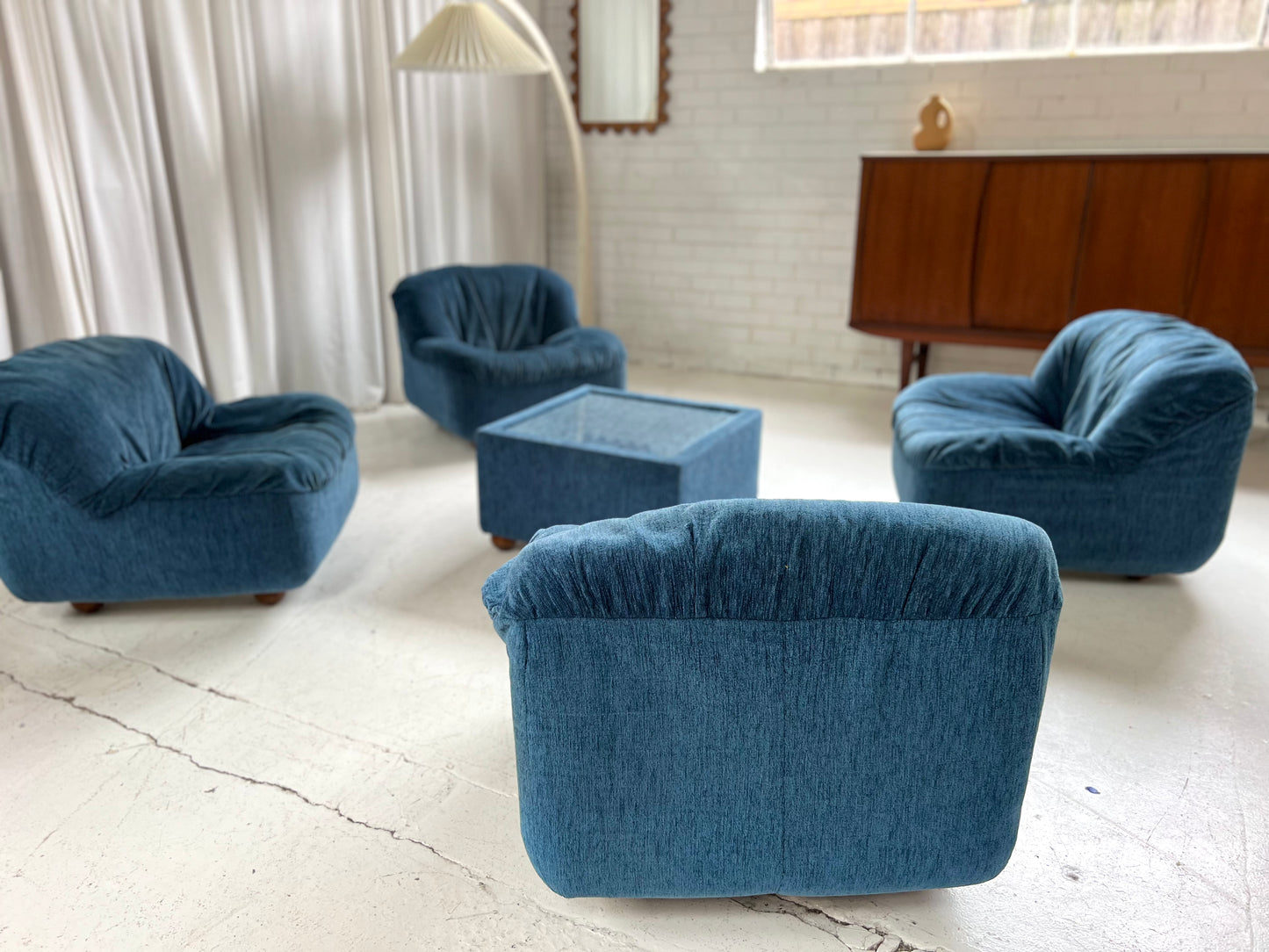 Zotta Vintage Corduroy Modular Chairs - Four Available