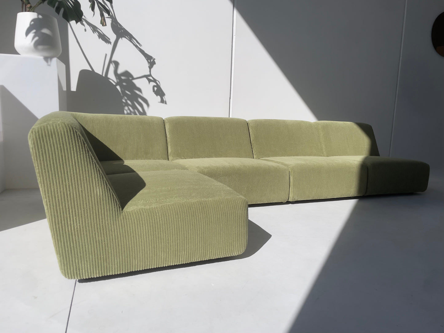 Green Corduroy Modular Sofa