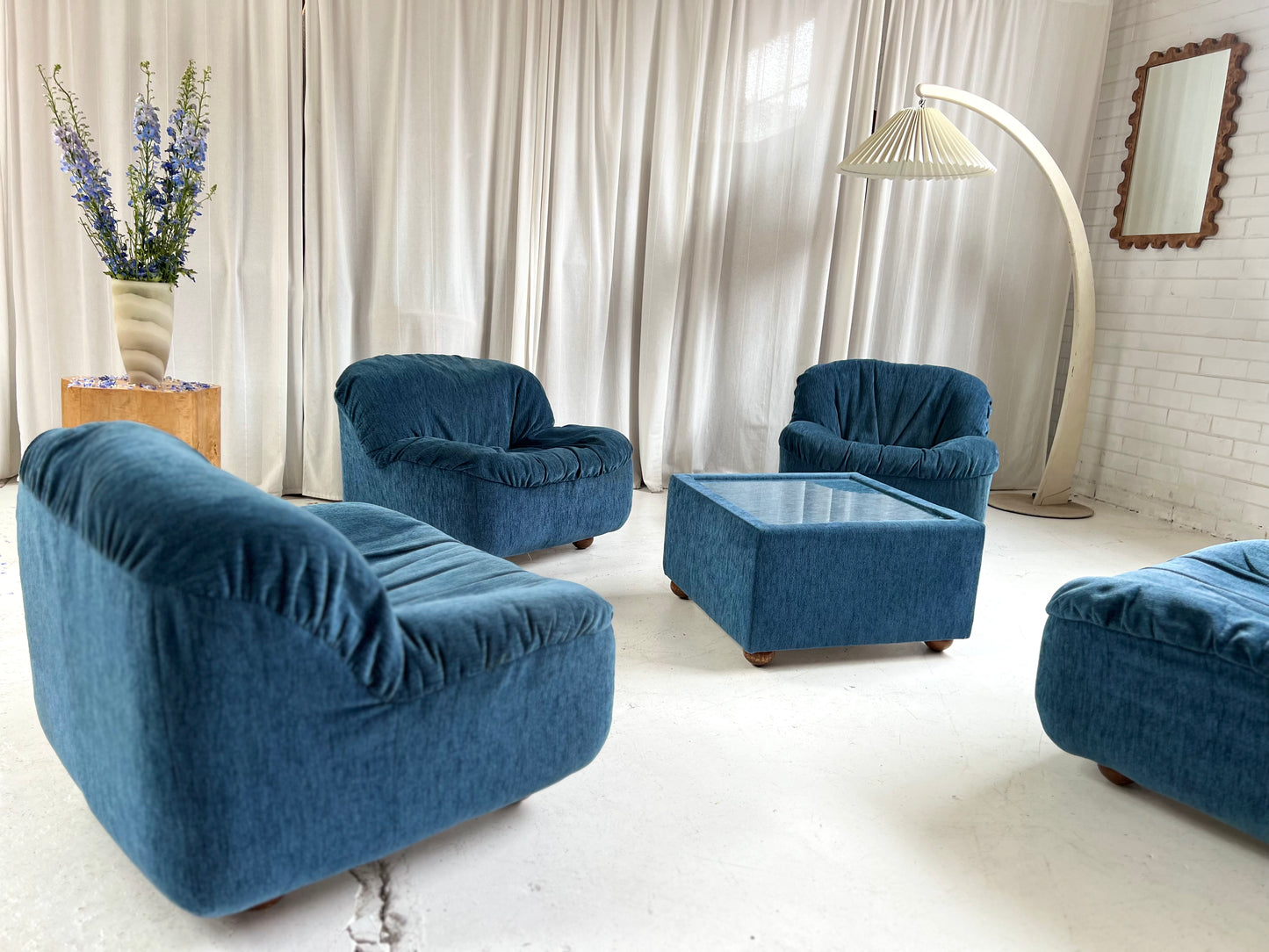Zotta Vintage Corduroy Modular Chairs - Four Available