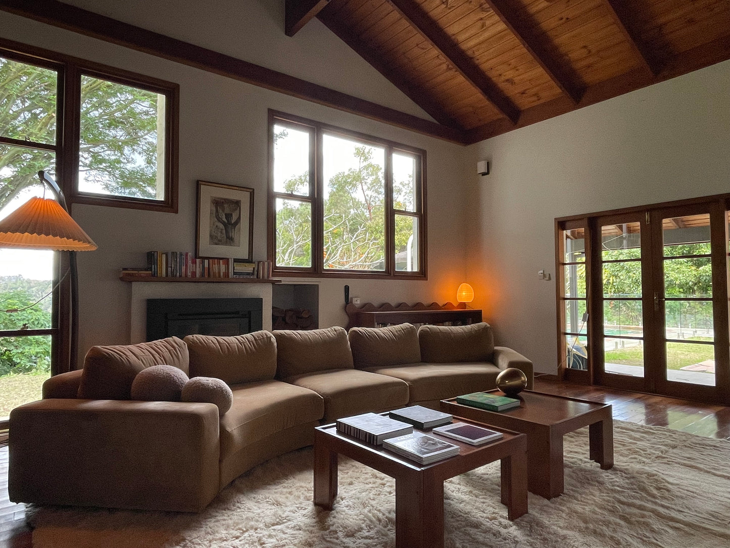 On Hold - Large Modular Soft Camel Velvet Sofa