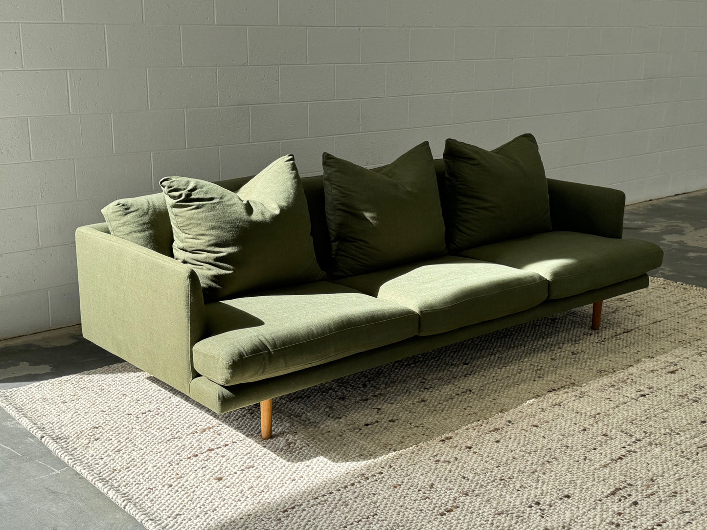 ON HOLD -Green Linen Jardan Nook Sofa