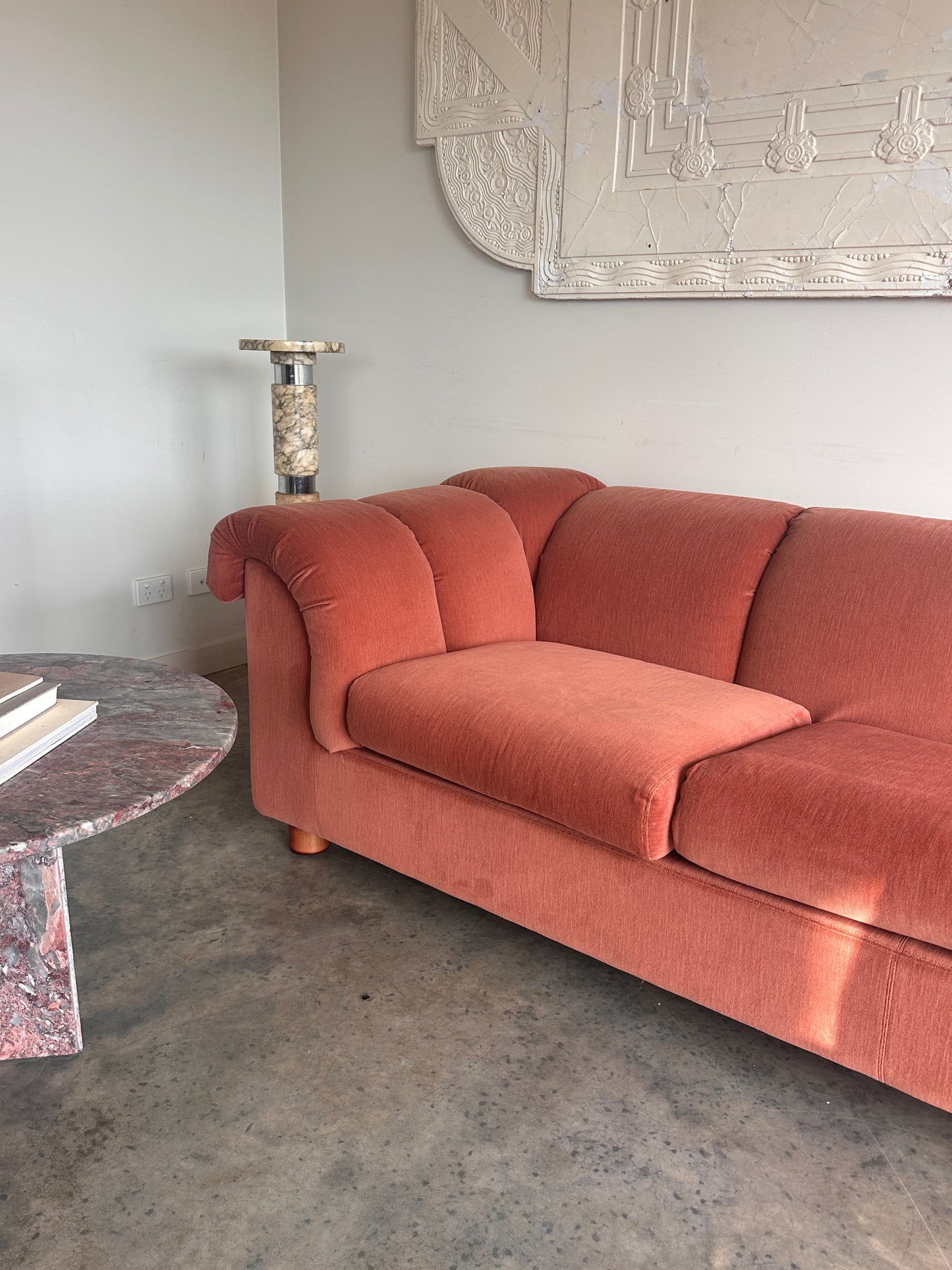 Vintage Dusty Pink Custom Made Sofas, 80's