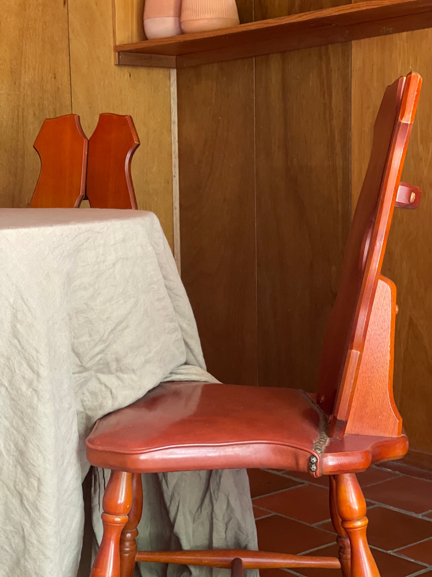 Timber Dining Chairs - Two Available