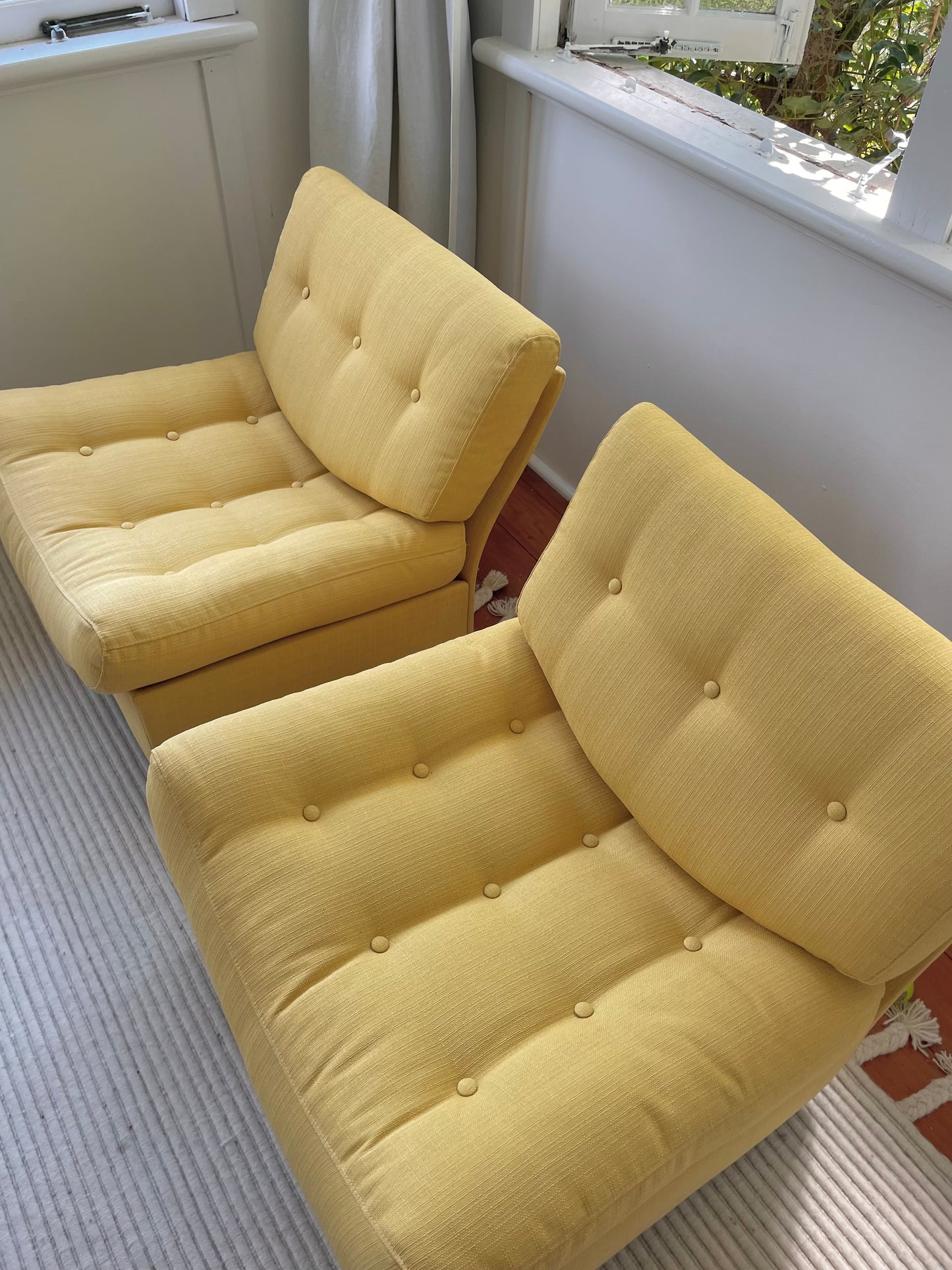 Yellow Lounge Chair - Sold as a pair