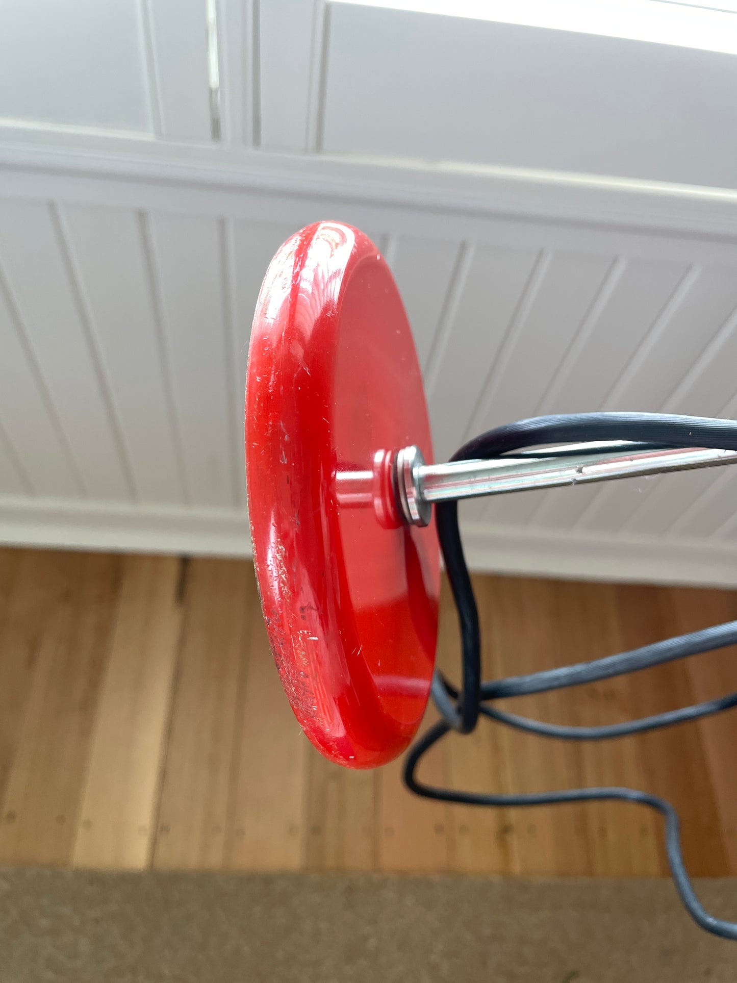 Mid Century red enamel desk lamp
