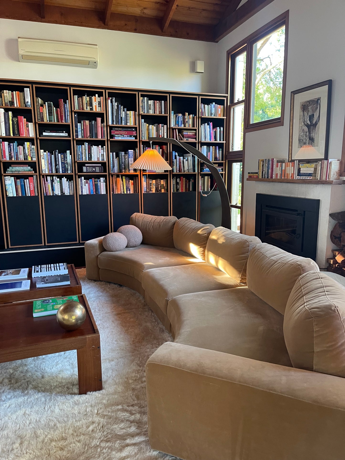 On Hold - Large Modular Soft Camel Velvet Sofa
