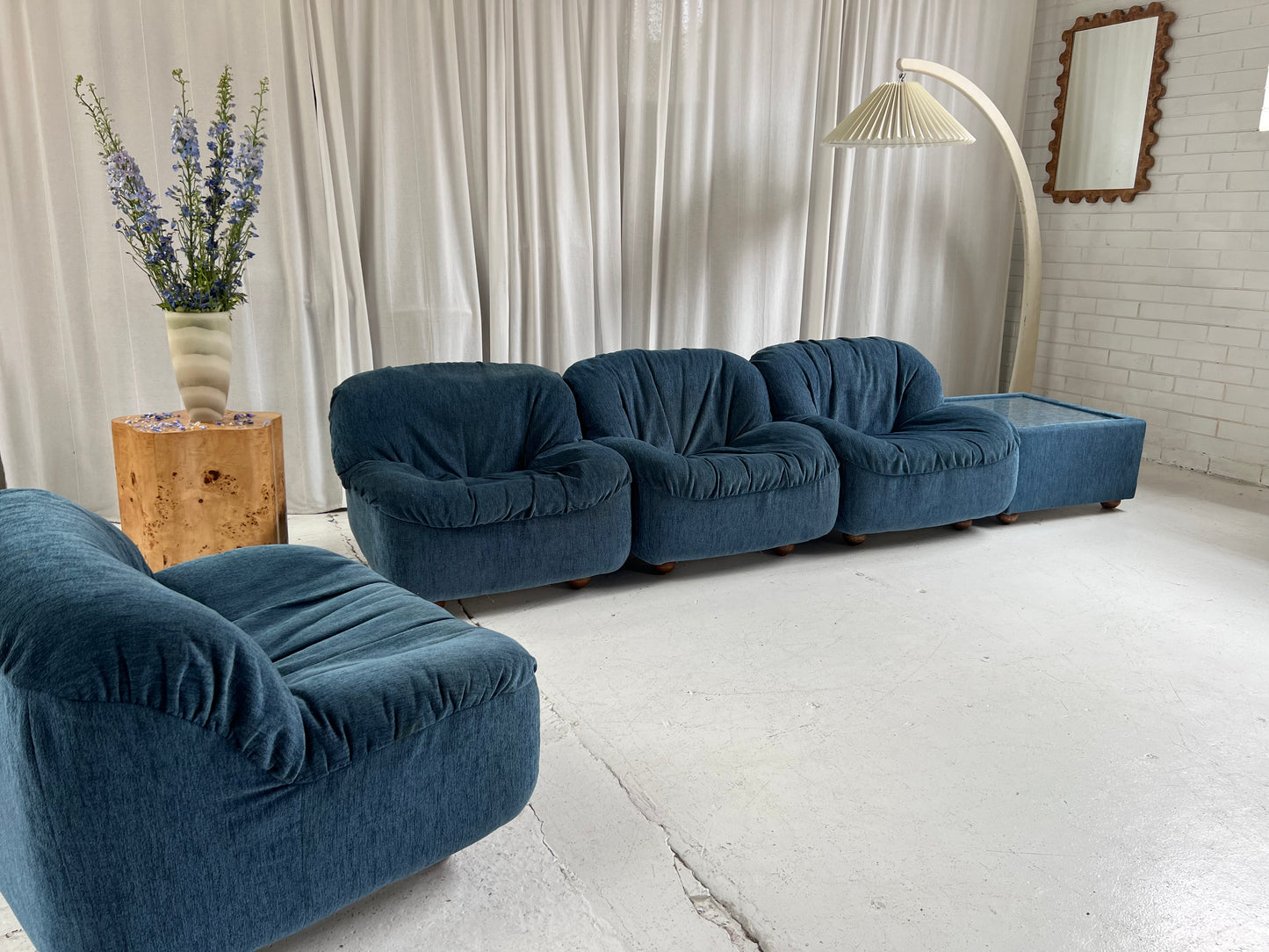 Zotta Vintage Corduroy Modular Chairs - Four Available