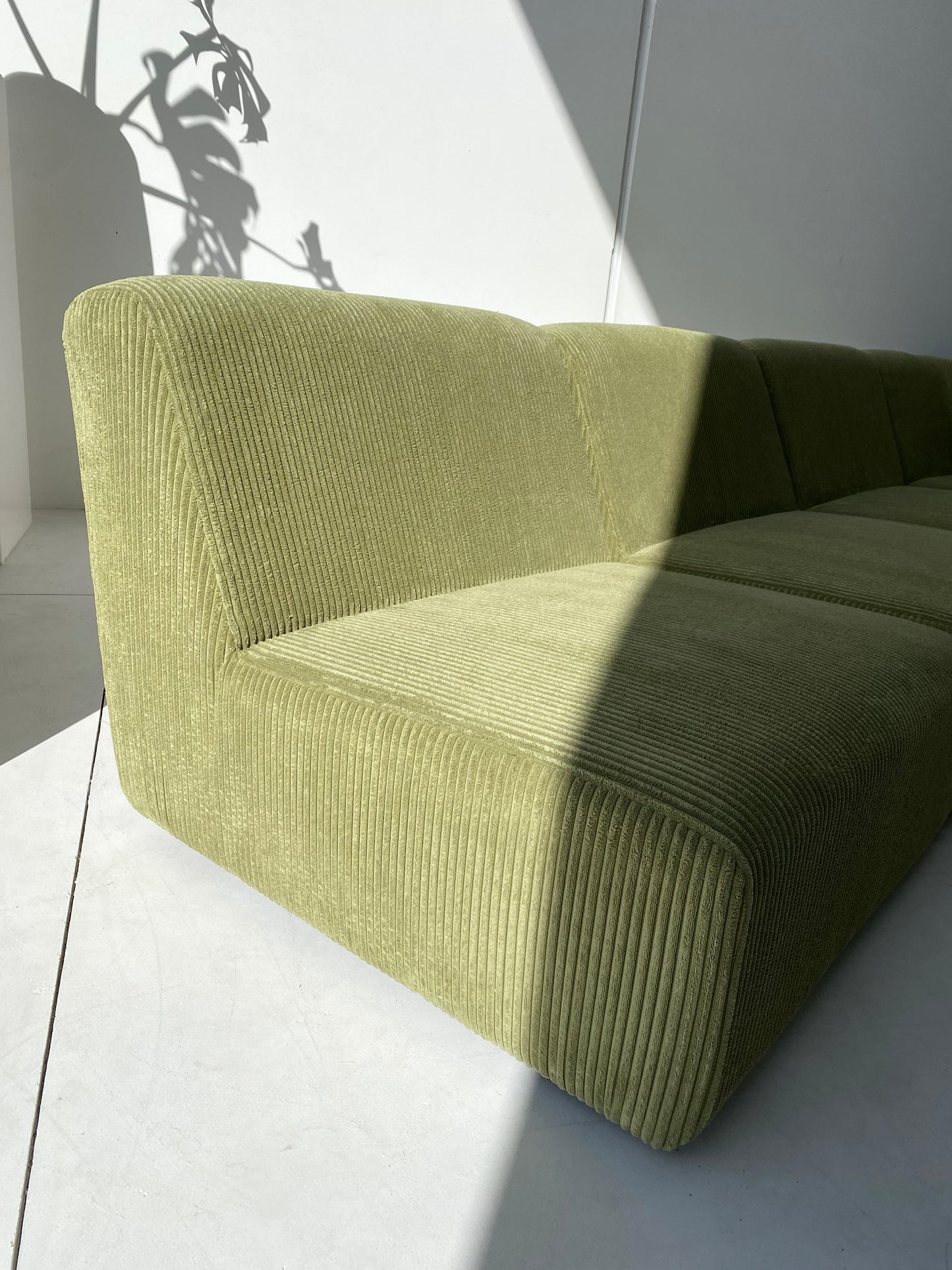 Green Corduroy Modular Sofa