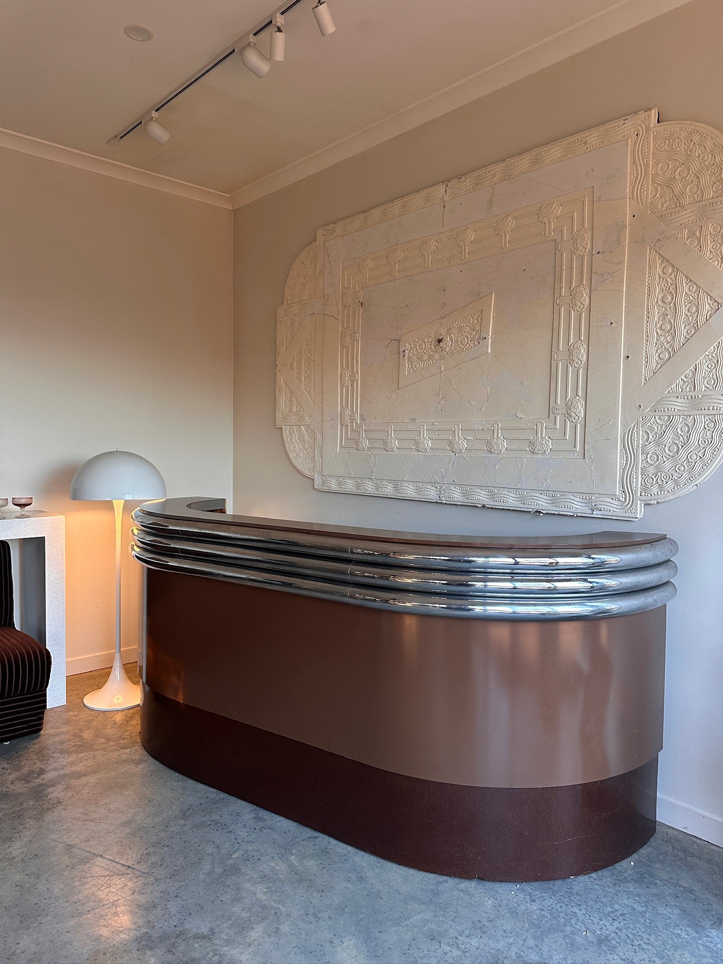 Vintage Custom Space Age Chrome Bar / Counter