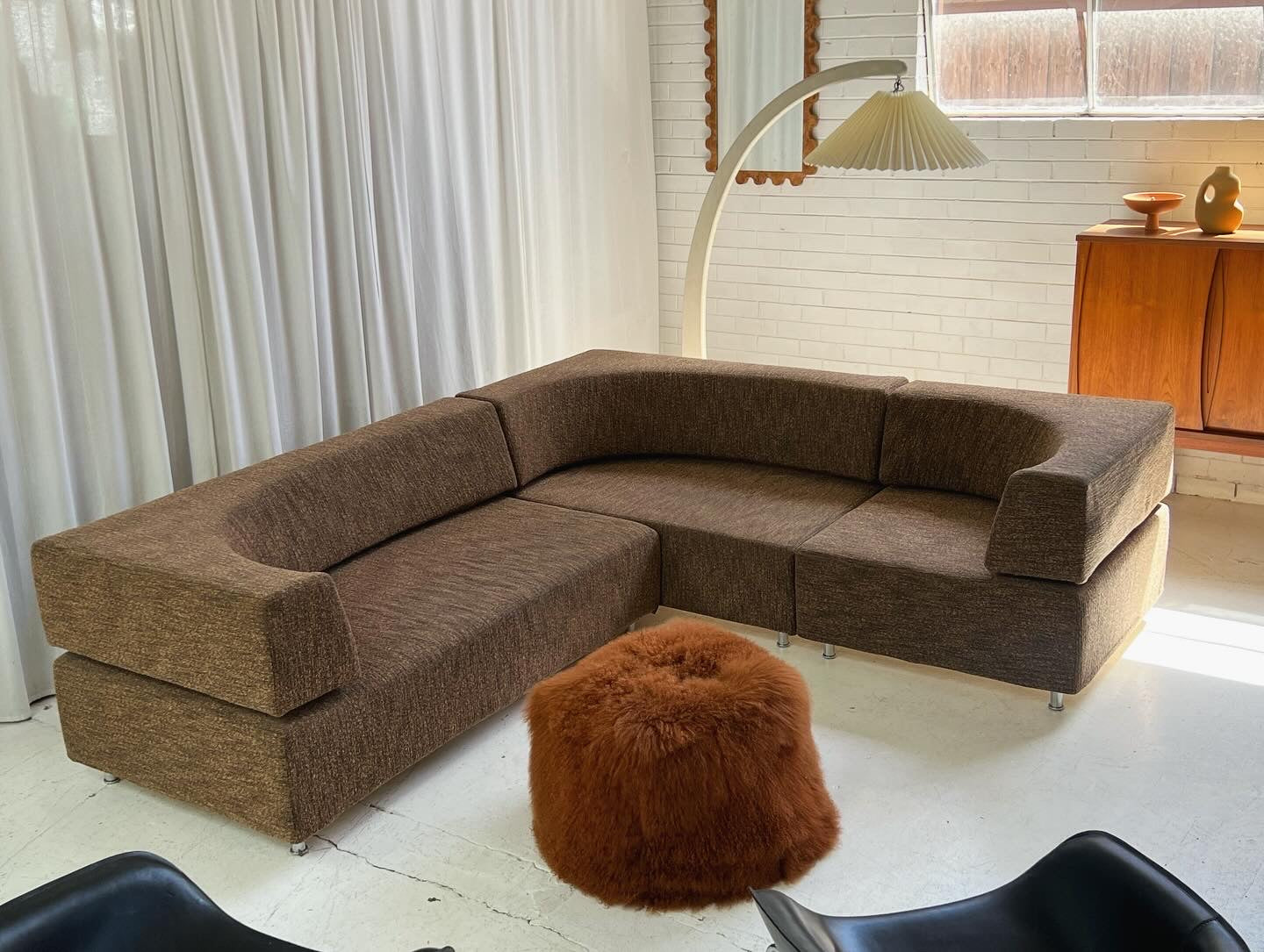ON HOLD - Vintage Italian Designer Chunky Boucle Modular Sofa