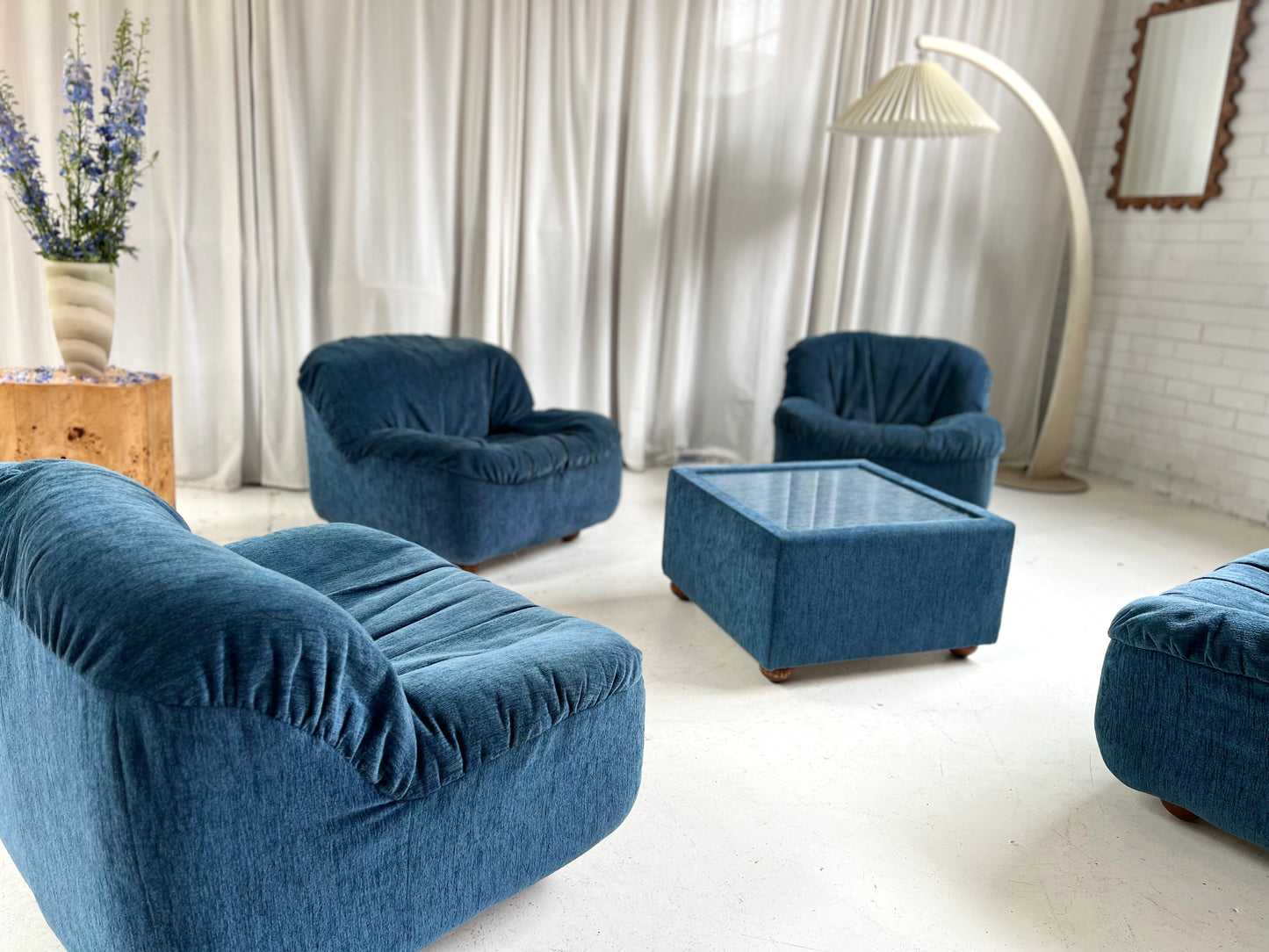Zotta Vintage Corduroy Modular Chairs - Four Available