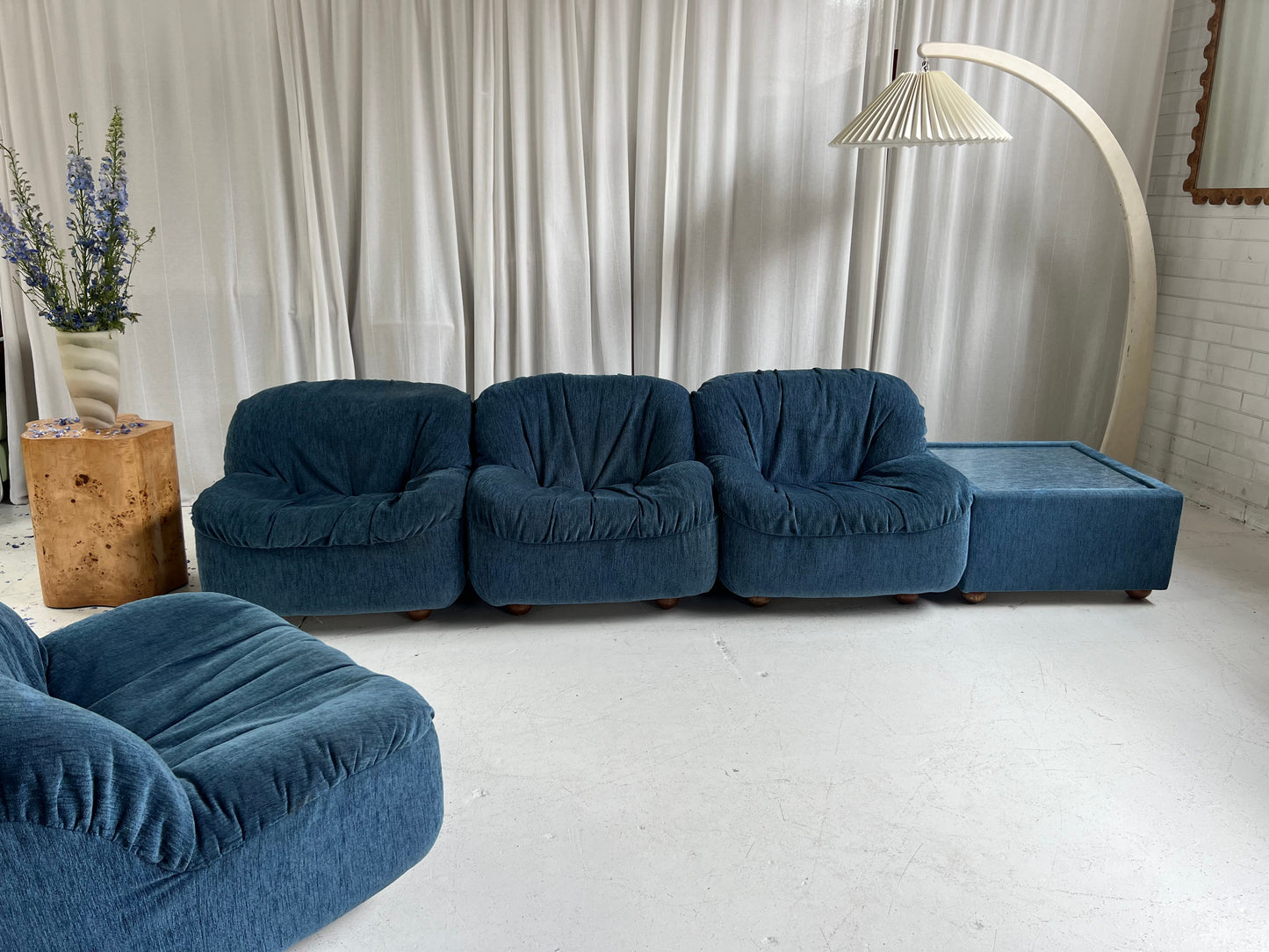 DEPOSIT - Zotta Vintage Corduroy Modular Chairs - Four Available