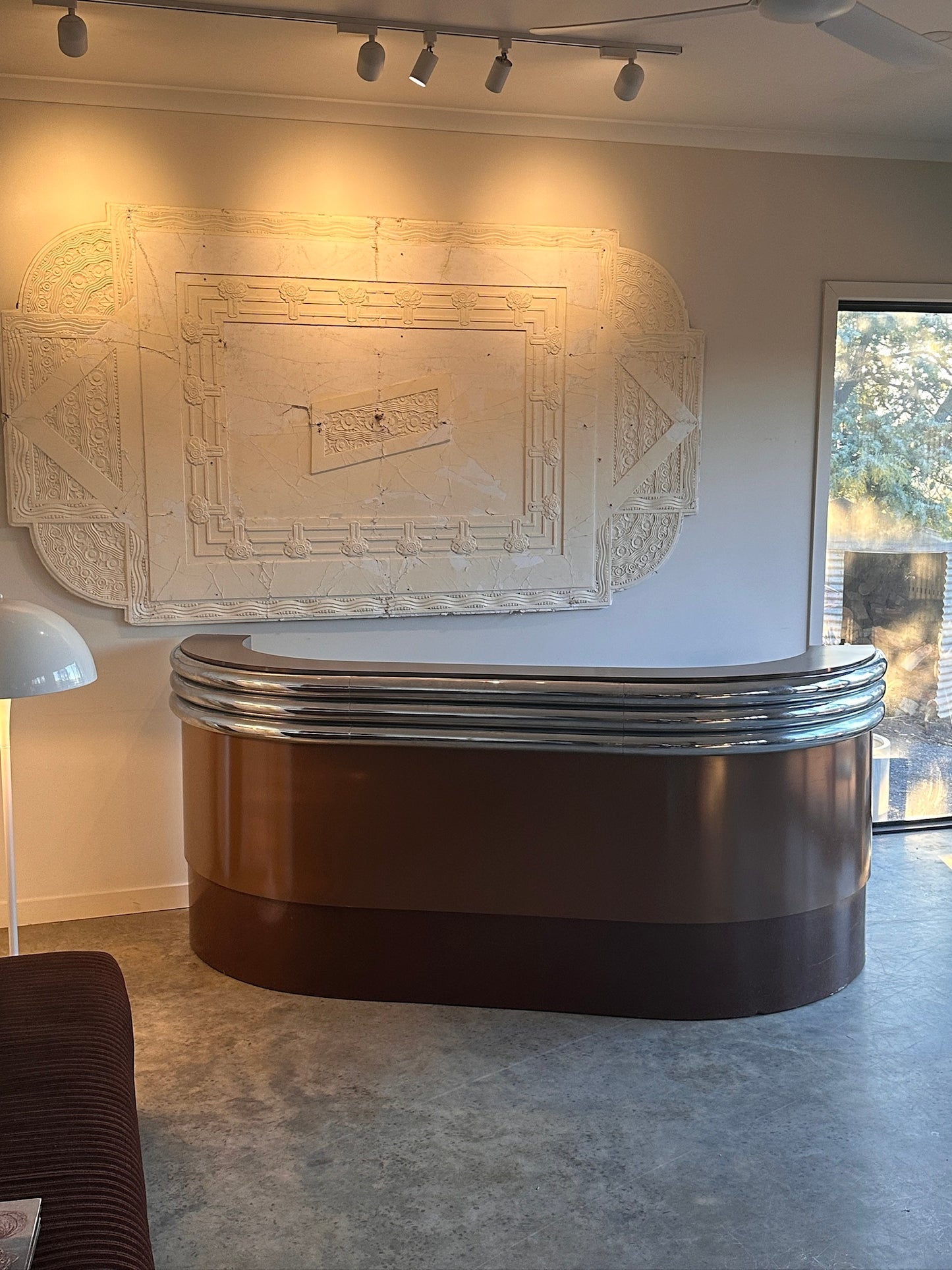 Vintage Custom Space Age Chrome Bar / Counter