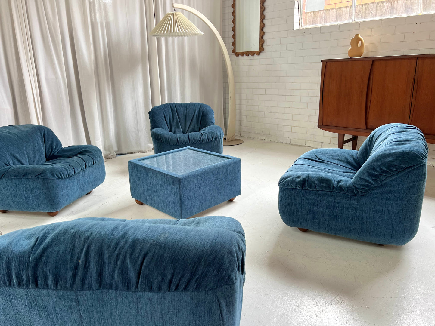 Zotta Vintage Corduroy Modular Chairs - Four Available