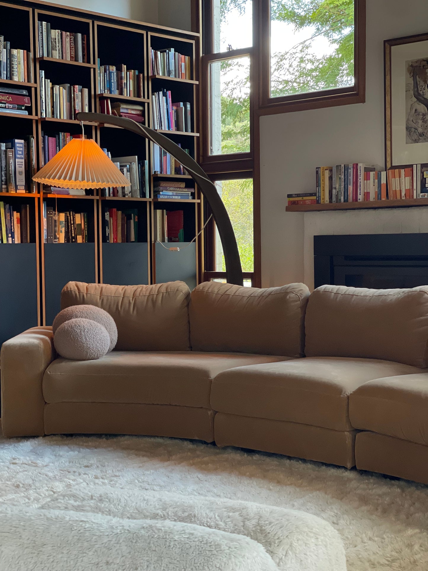 On Hold - Large Modular Soft Camel Velvet Sofa
