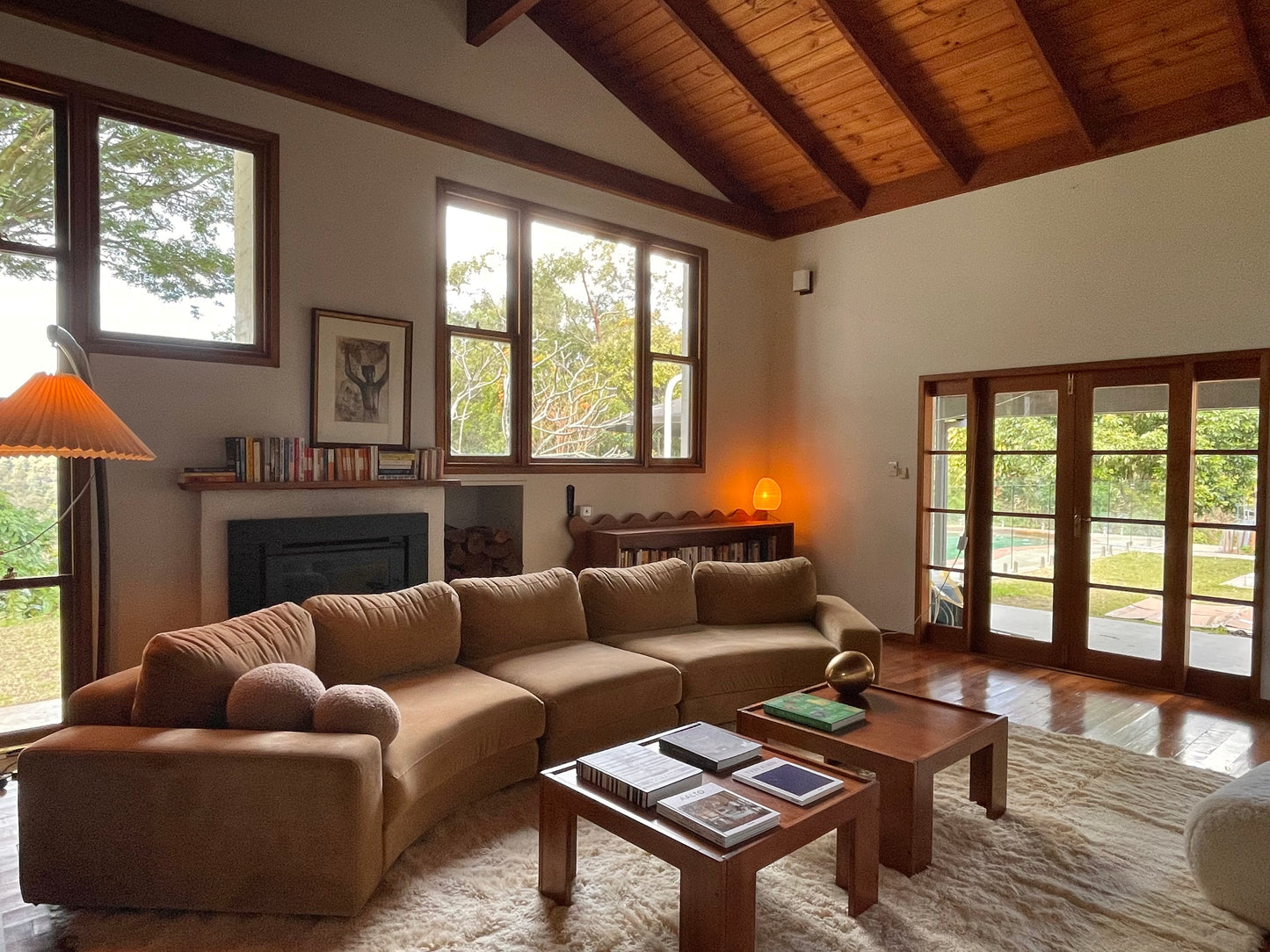 On Hold - Large Modular Soft Camel Velvet Sofa