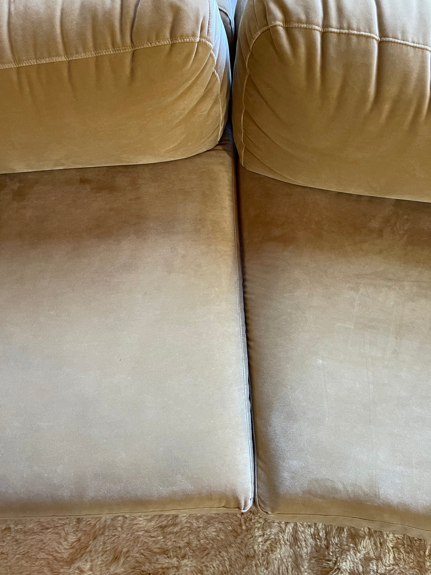 On Hold - Large Modular Soft Camel Velvet Sofa