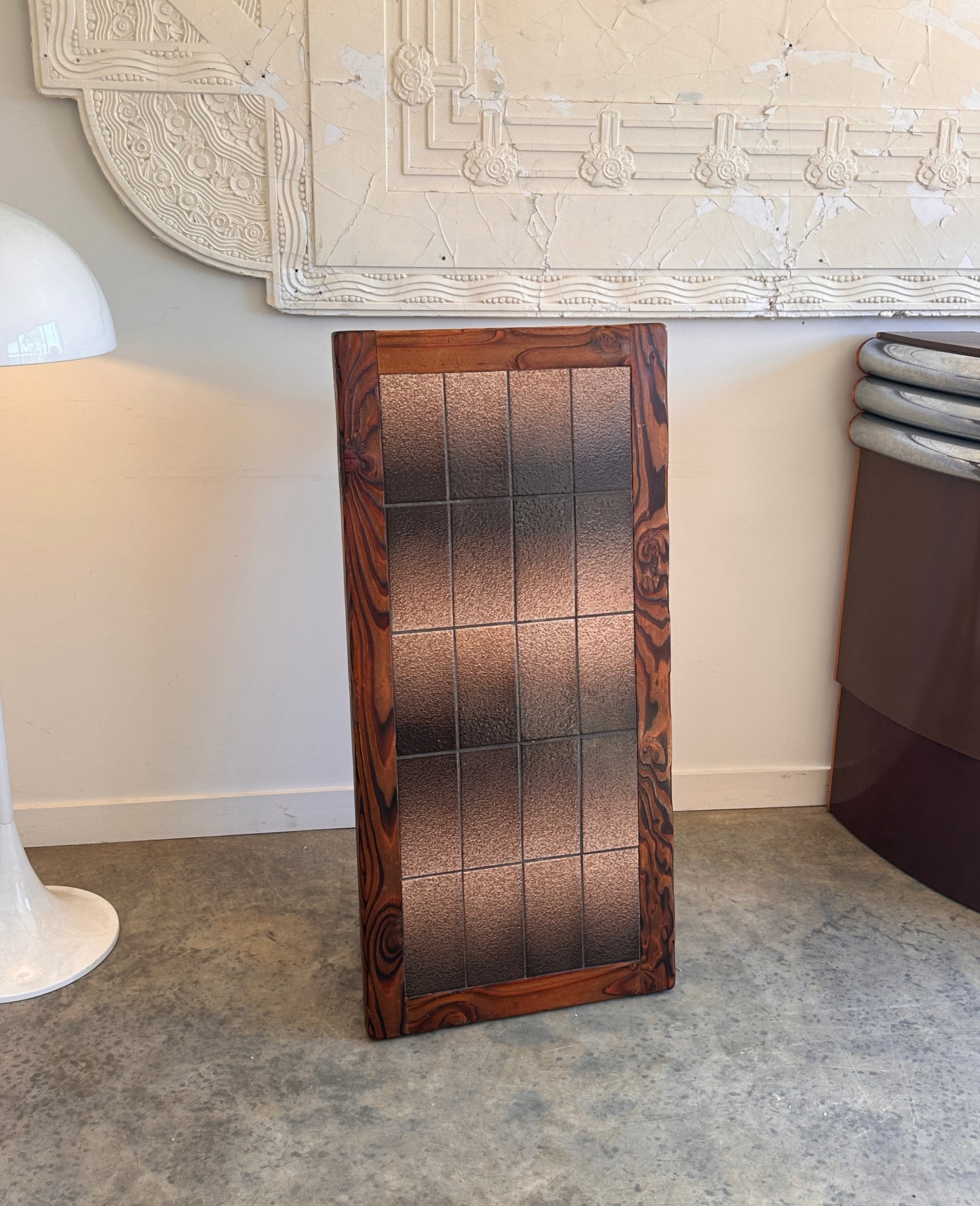 Vintage Retro Tile & Cedar Coffee Table - Spanish Revival
