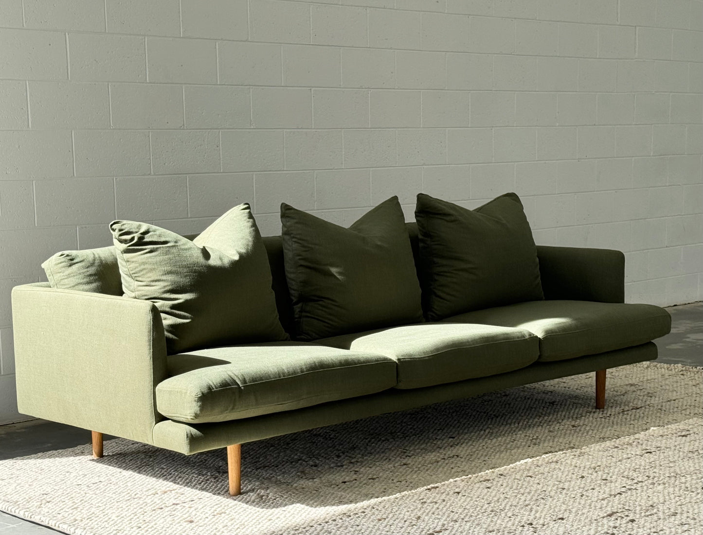ON HOLD -Green Linen Jardan Nook Sofa