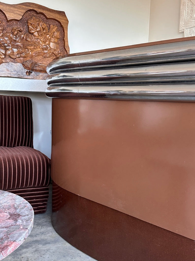 Vintage Custom Space Age Chrome Bar / Counter
